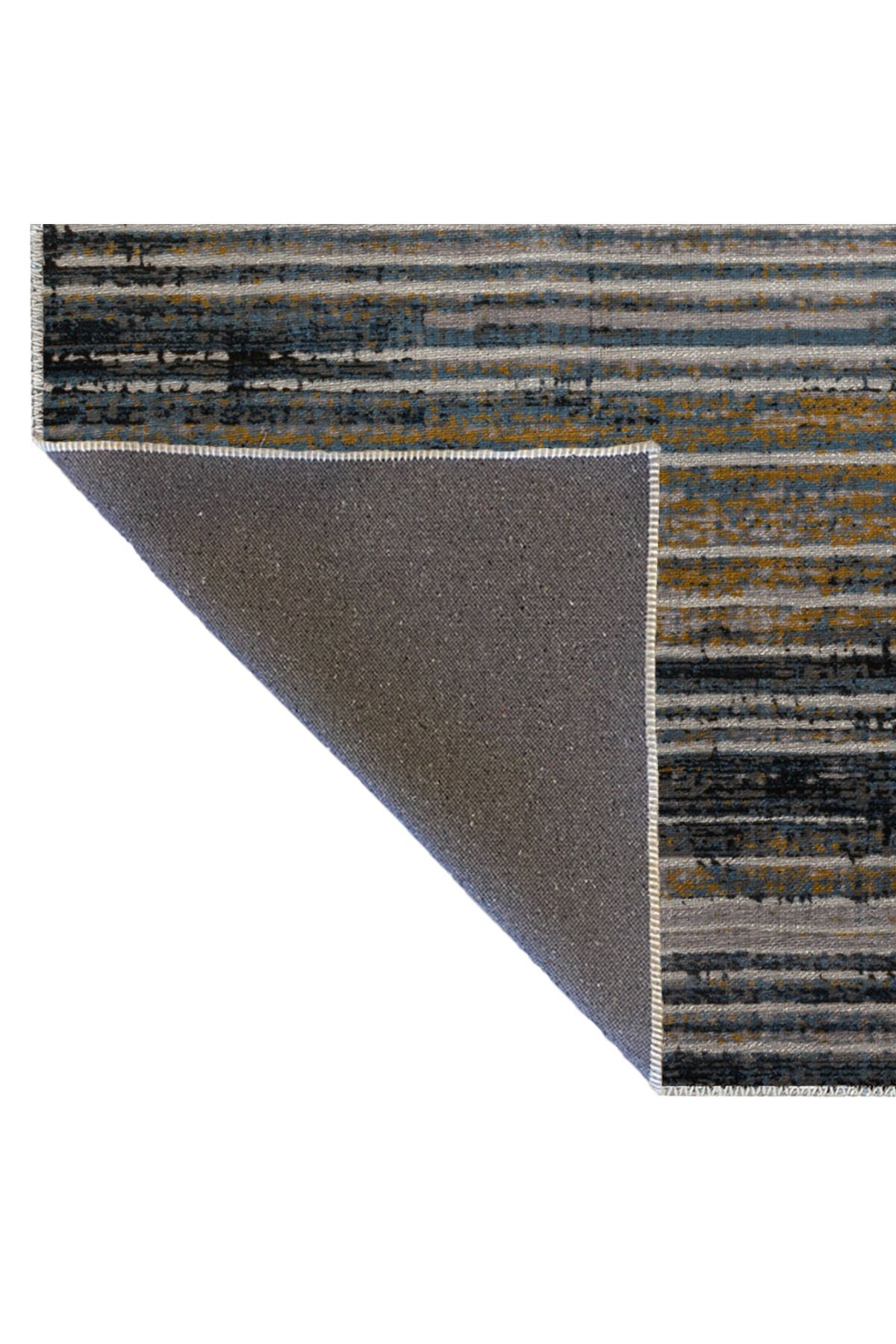 Çok Renkli Şerit Çizgi Soyut Desenli Modern Dekoratif Halı 3040