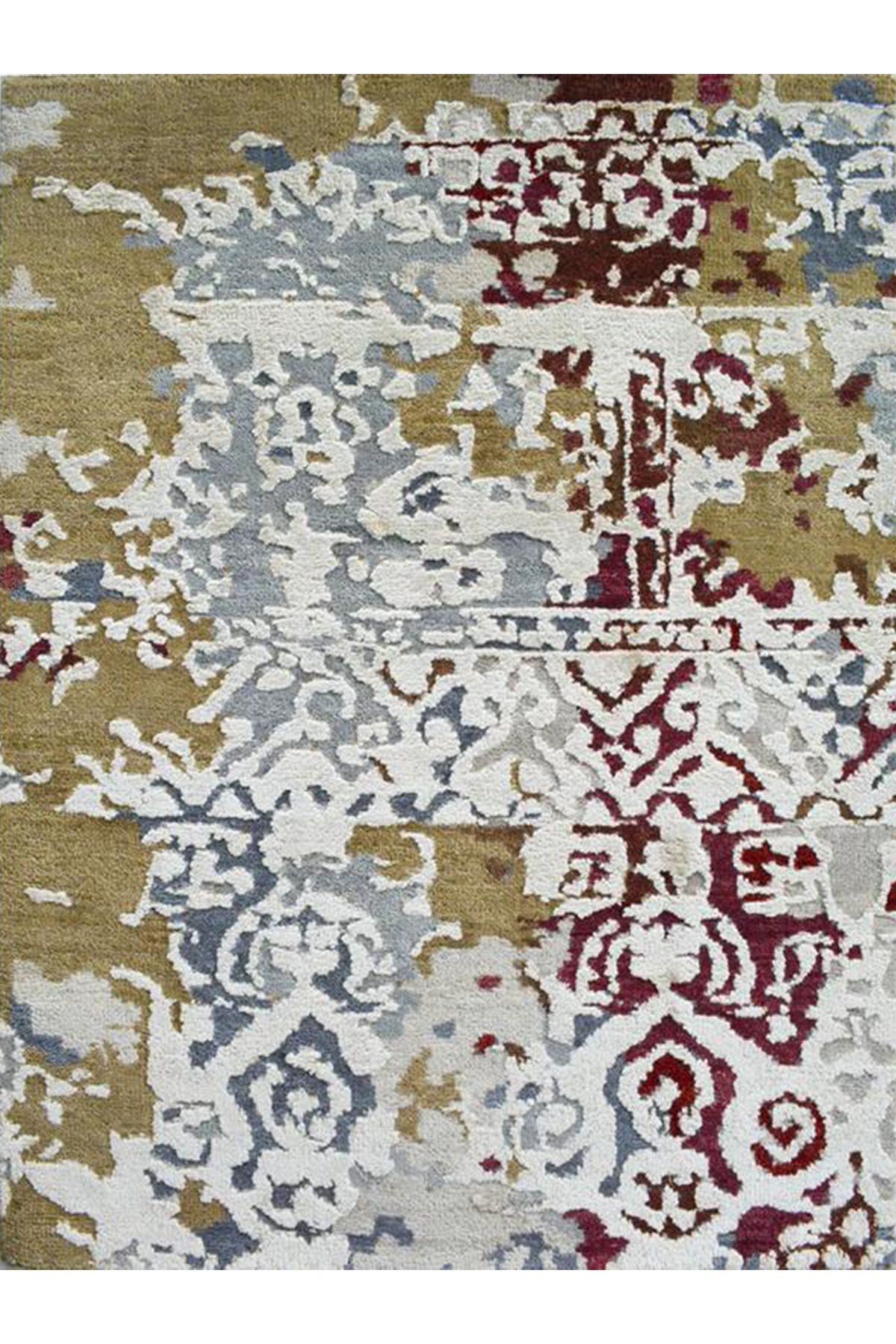 Barcelona Koleksiyonu Çok Renkli Soyut Geleneksel Motif Desenli Vintage Dekoratif Halı 61