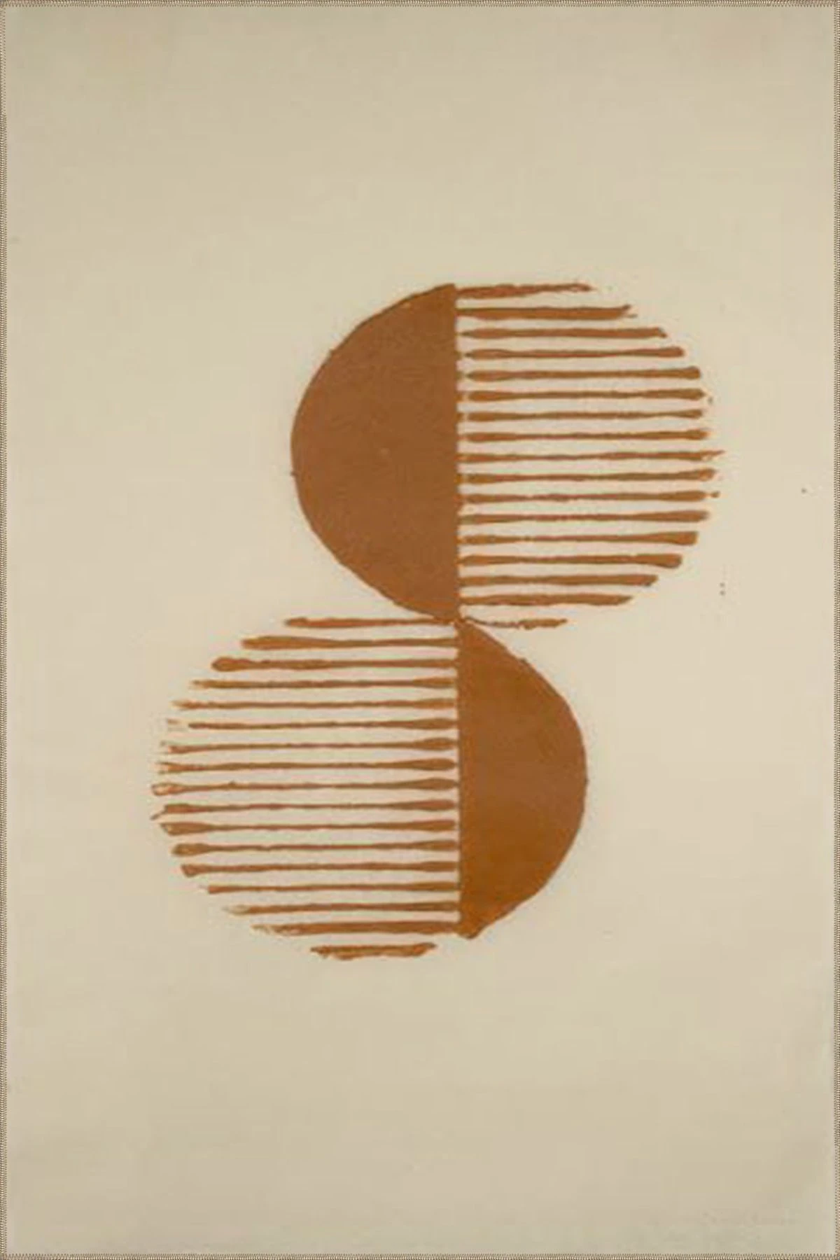 Kahverengi Hira Modern Desenli Dokuma Taban ve Yıkanabilir Halı miravip9425