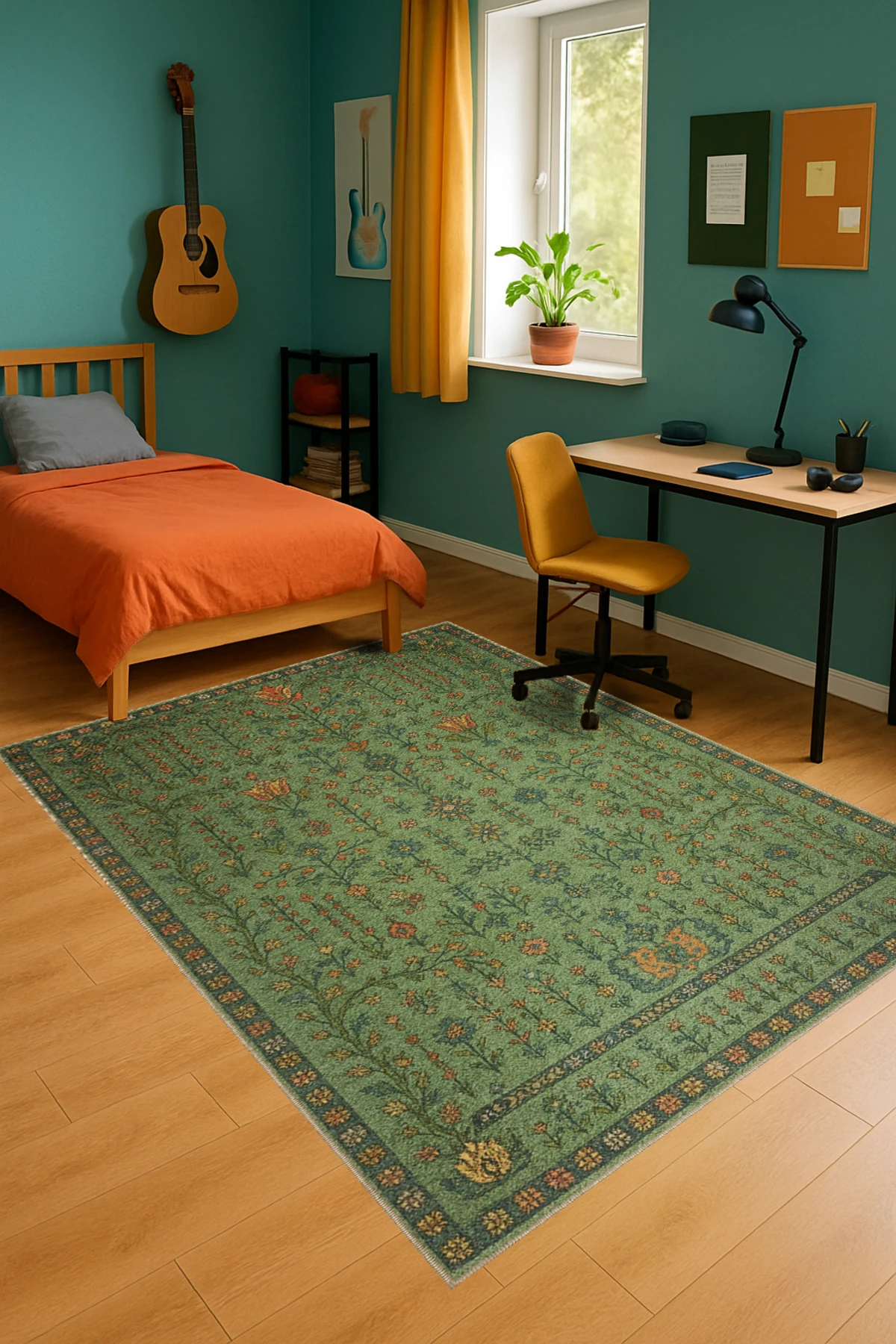 MOSSO Geleneksel Motifli Desen Dokuma Taban Vintage Dekoratif Halı mosso881