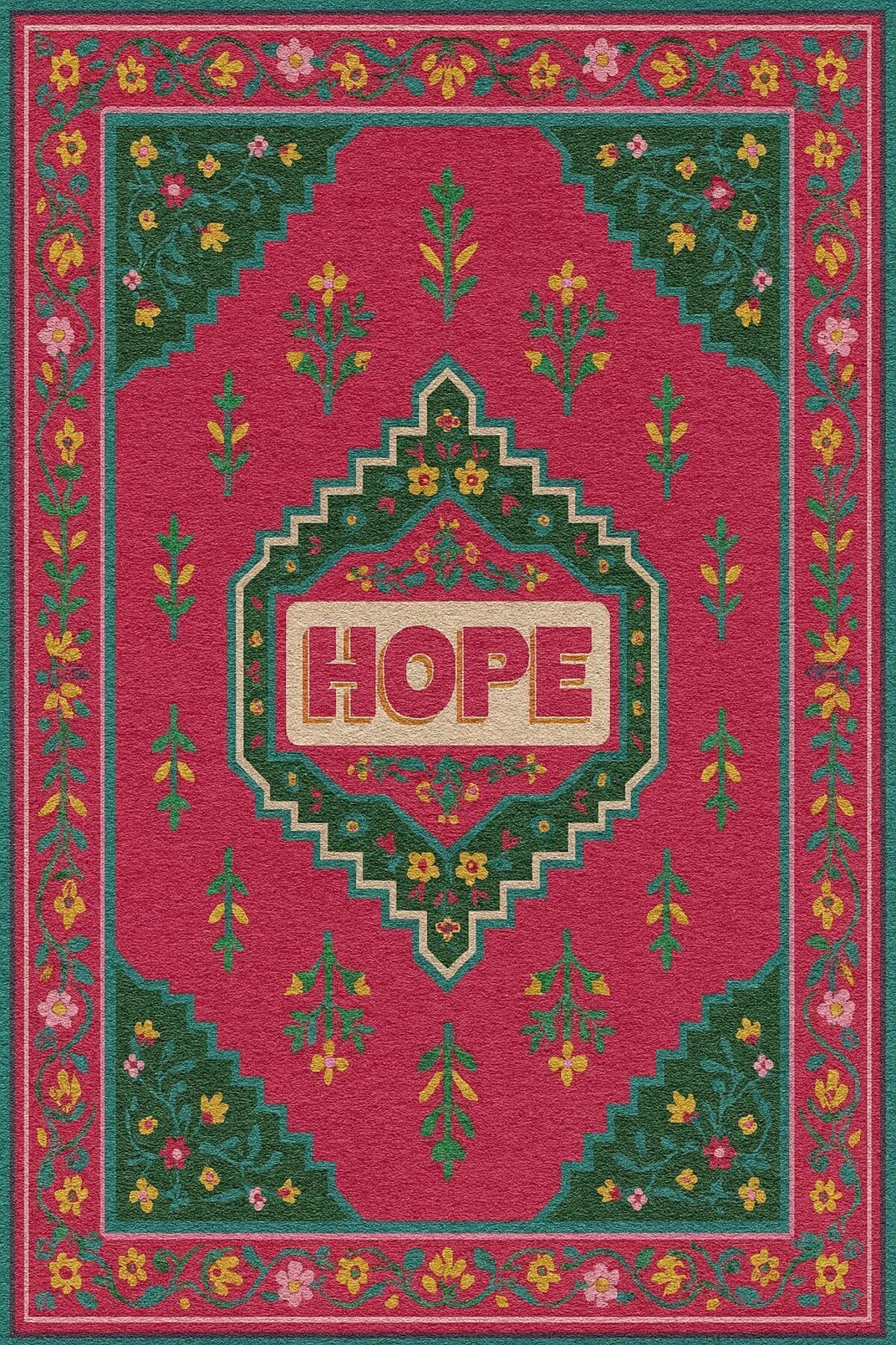 MOSSO Etnik Desenli Yazı Detaylı Dokuma Taban Vintage Dekoratif Halı mosso111