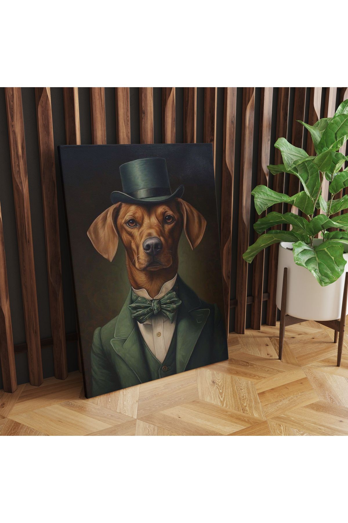Kanvas Tablo Smokinli Asil Köpek Temalı tablo5004