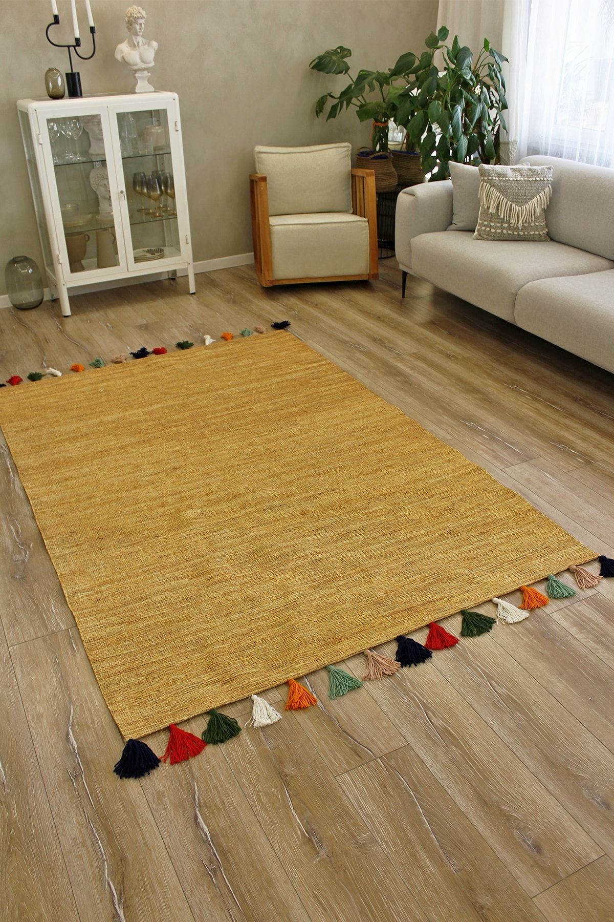 Moroccan 9000 Renkli Püsküllü Bohomian Ve Modern Kilim