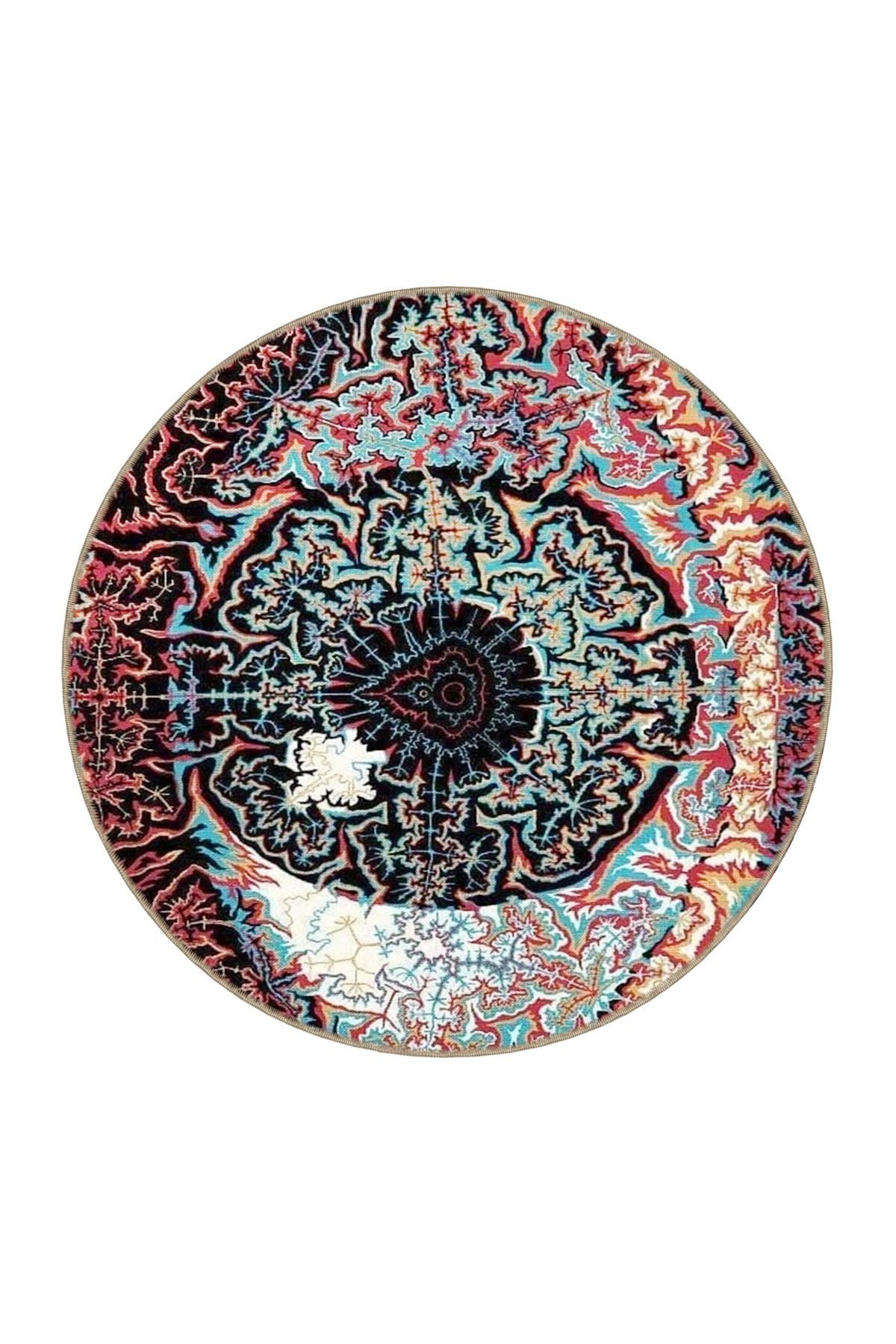 Çok Renkli Sürrealist Tasarım Soyut Göz Desenli Modern Dekoratif Halı 3501