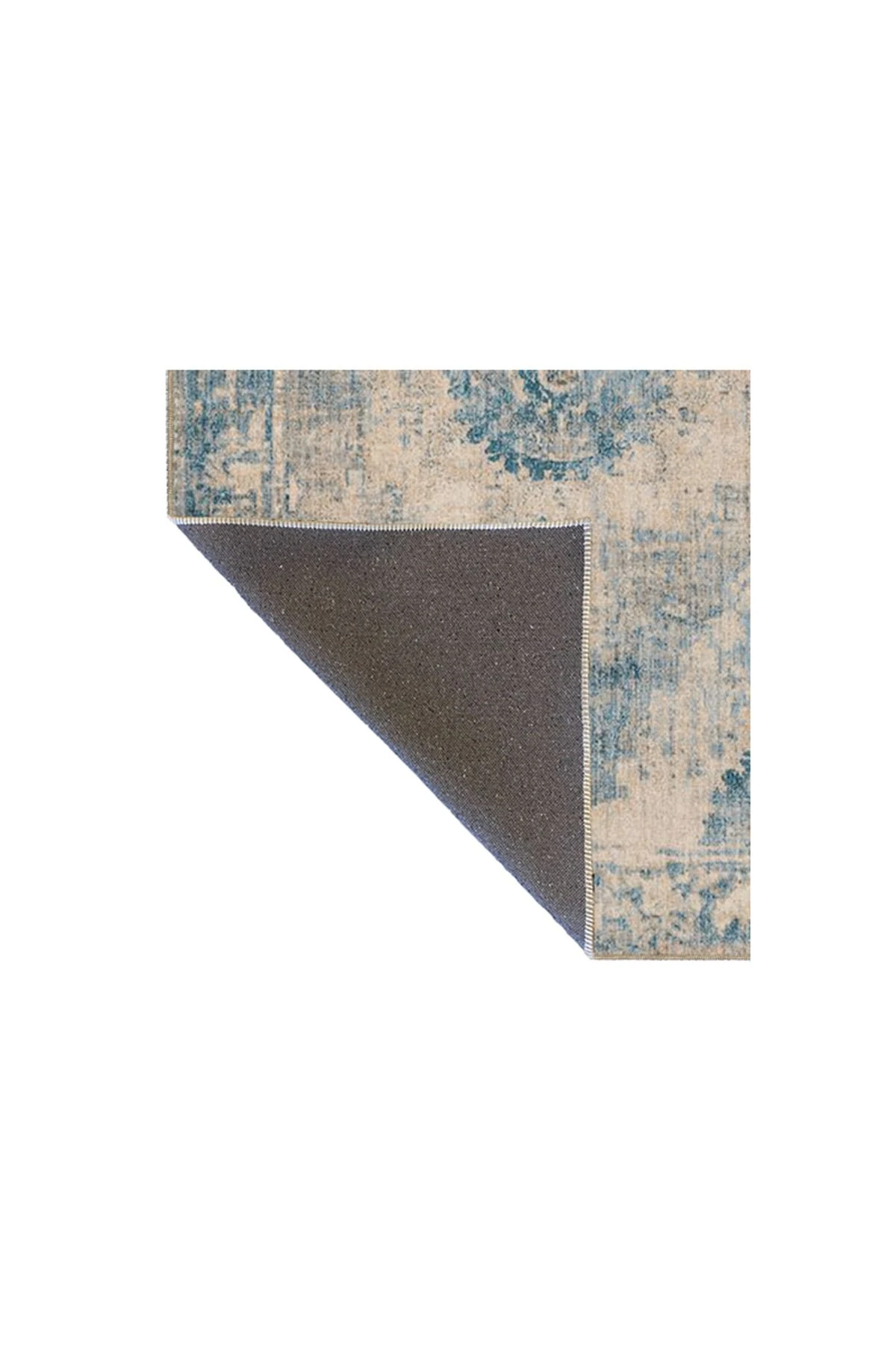 Krem Yeşil Geometrik Desenli Dokuma Taban Halı miravip340