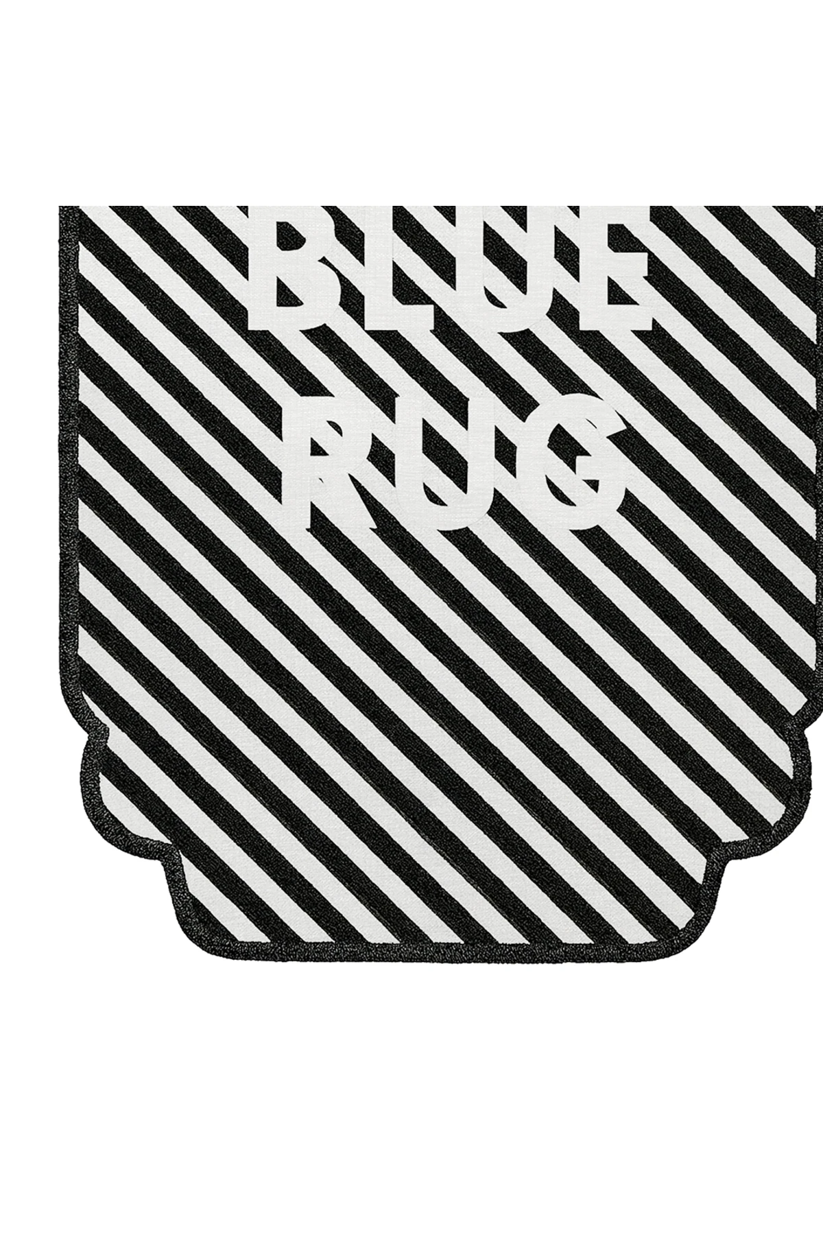 MOSSO Blue Rug Yazılı Şeritli Desen Modern Dekoratif Halı mosso461