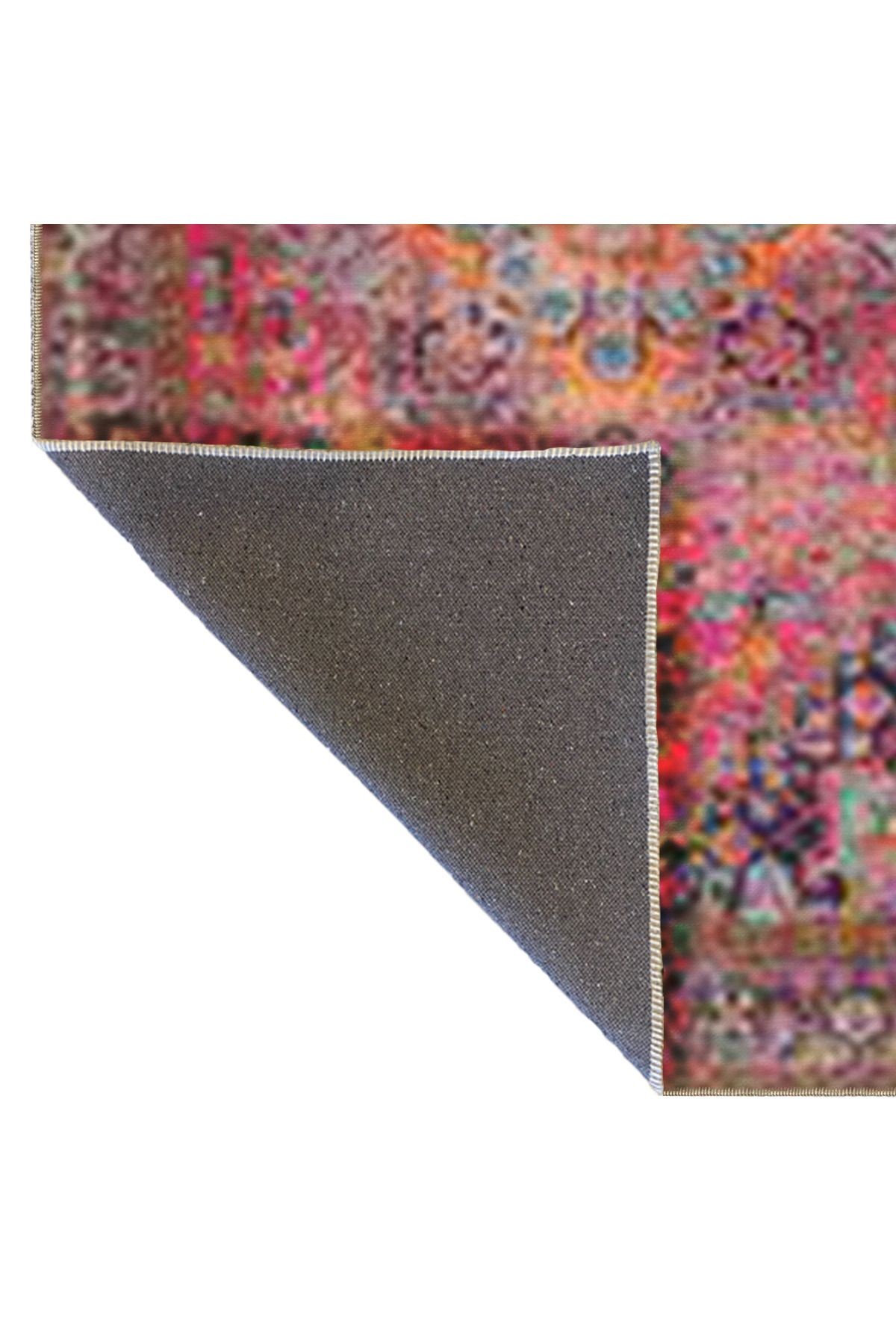 Çok Renkli Geleneksel Motifli Etnik Desenli Vintage Dekoratif Halı 5043