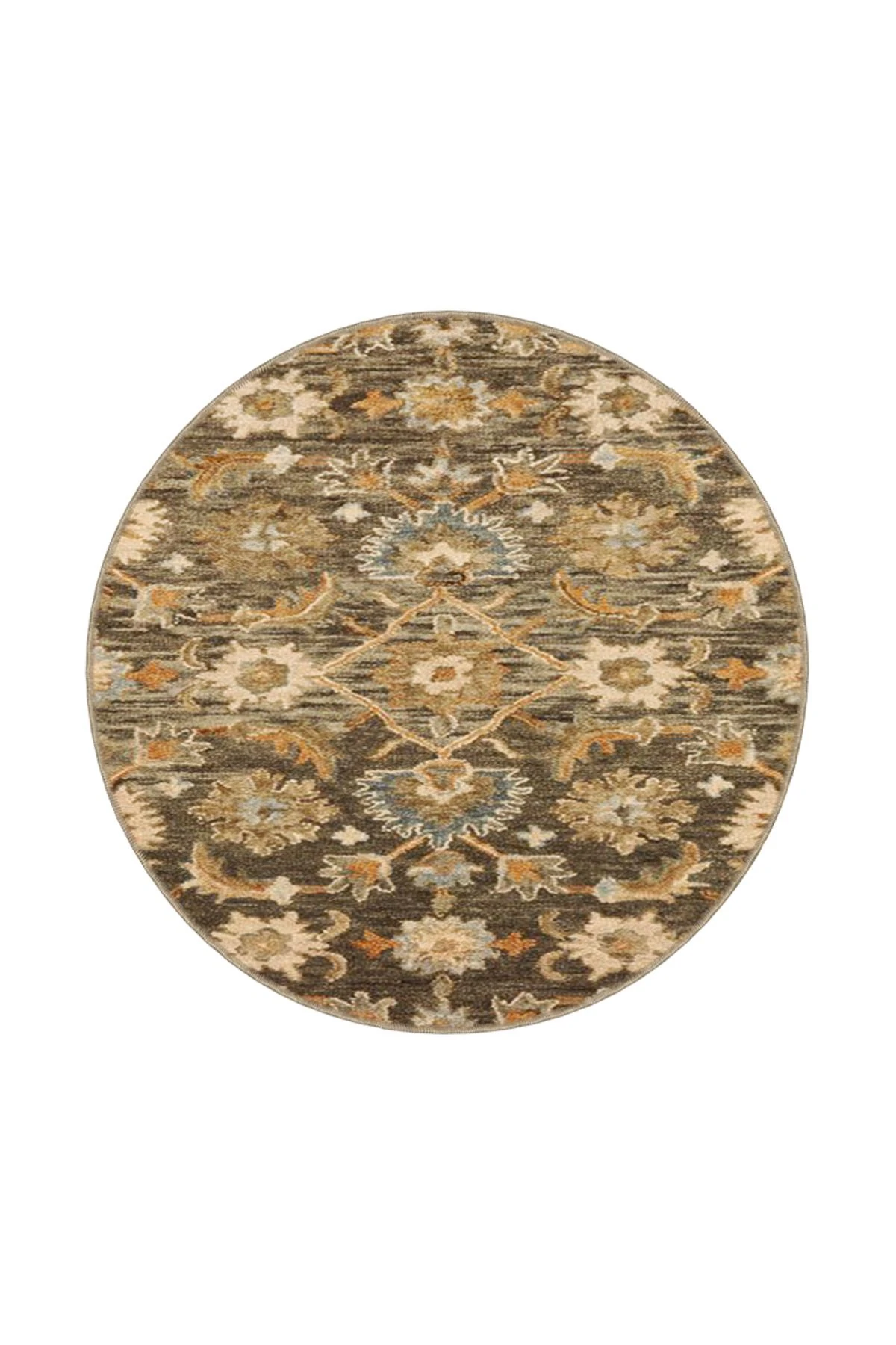 Kahverengi ve Sarı Tonlarda Geleneksel Desenli Dokuma Taban Halı miravip325