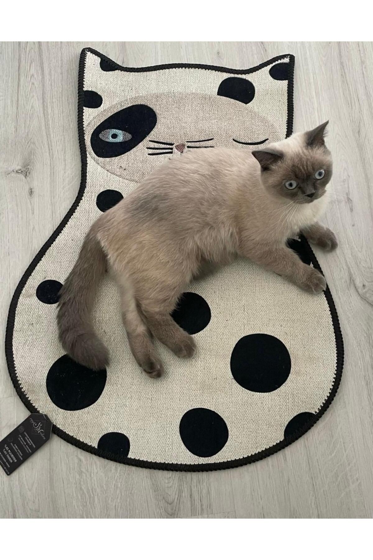 Mira 892 Puantiye Ve Sevimli Kedi Desenli Halı