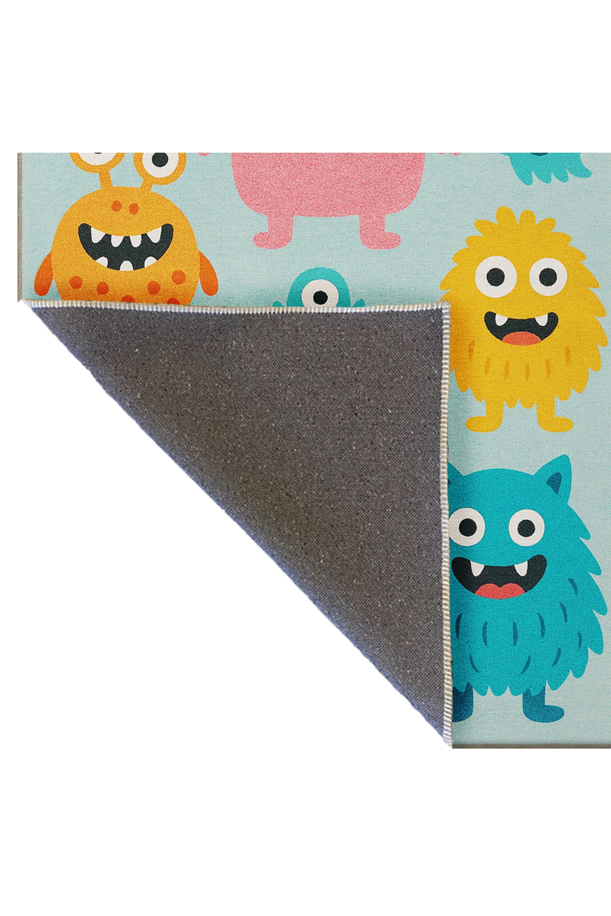 MOSSO Çok Renkli Çizgi Karakter Figürleri Desenli Dokuma Taban Modern Dekoratif Halı mosso313