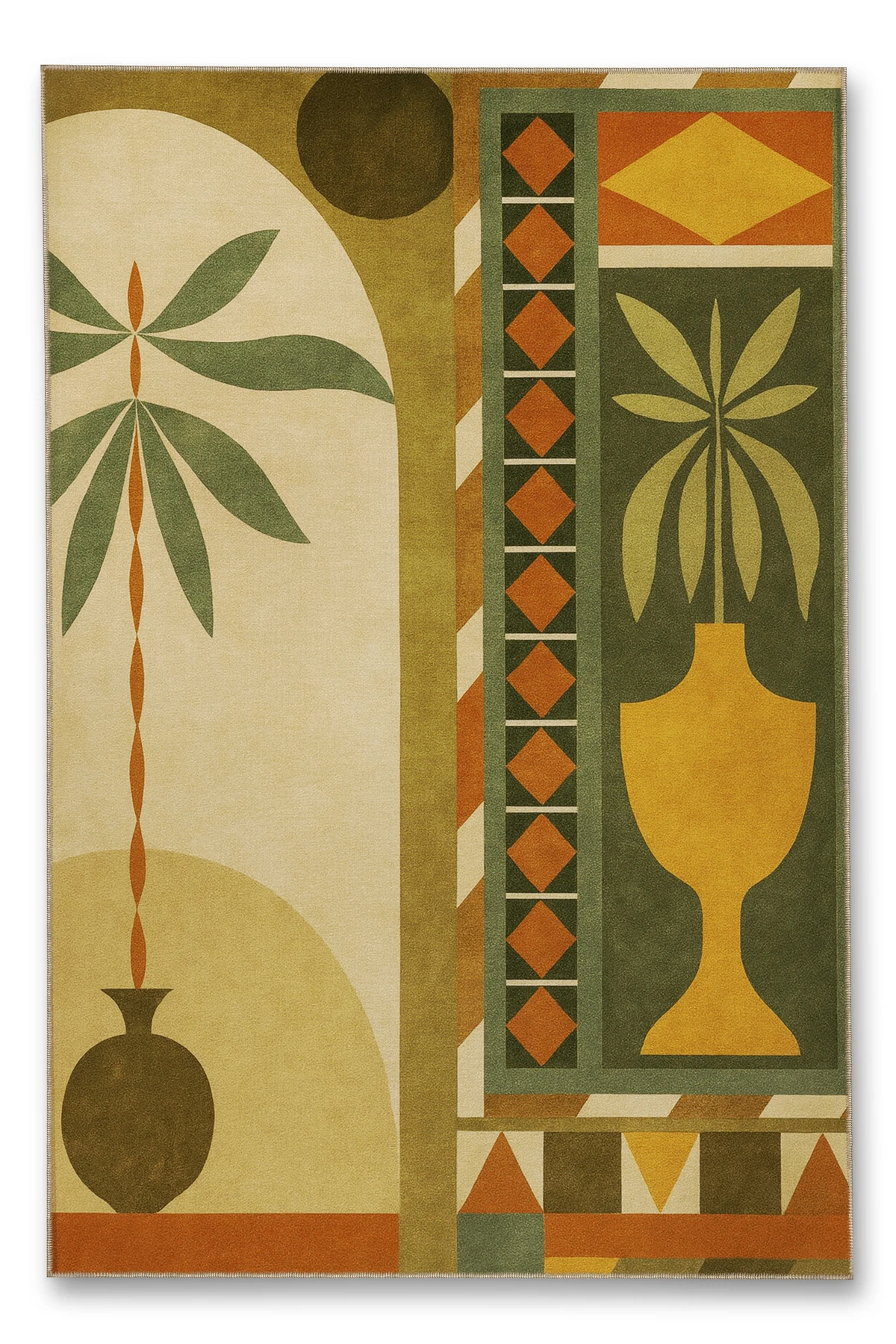 MOSSO Geleneksel Motifli Desen Dokuma Taban Vintage Dekoratif Halı mosso876