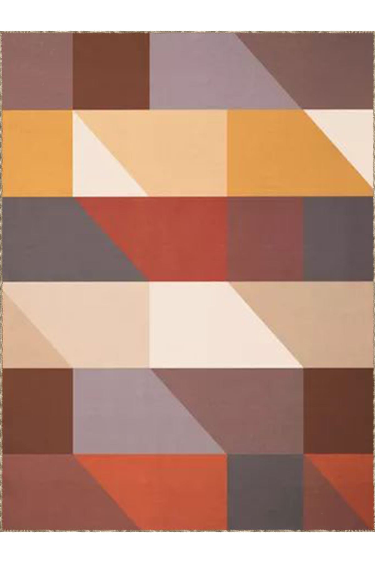 Ametist Serisi Çok Renkli Geometrik Şekiller Desenli Dokuma Taban Modern Dekoratif Halı ametist25