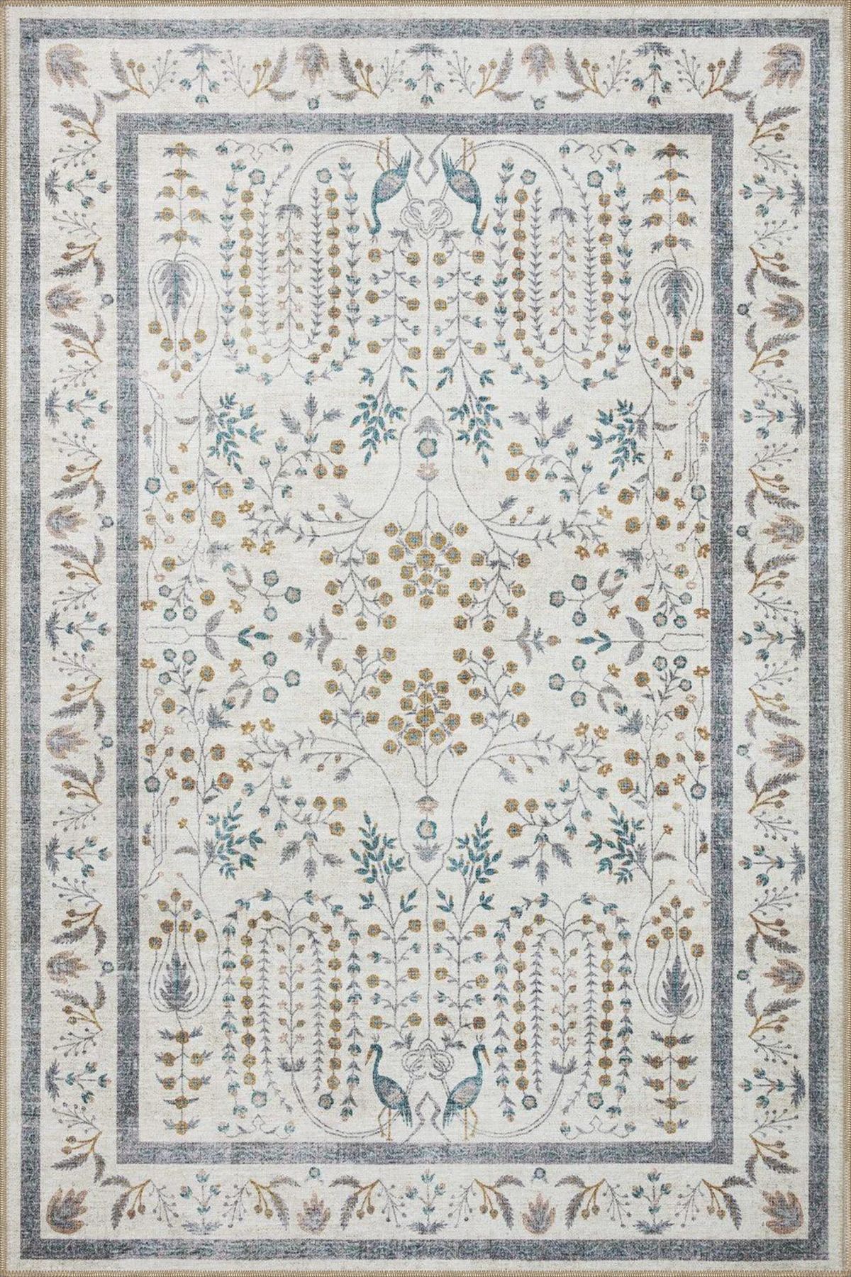 Gri Renklerde Geleneksel Modern Desenli Dekoratif Halı miravip565