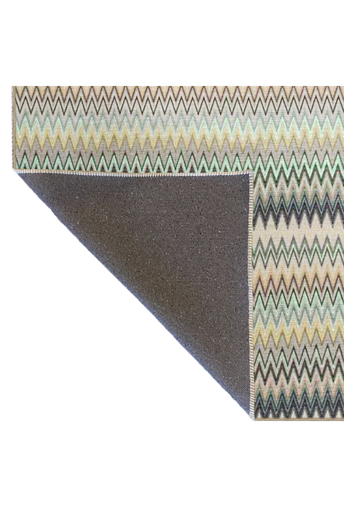 Çapraz Geometrik Gri Ton Desenli Dokuma Taban Halı 4099