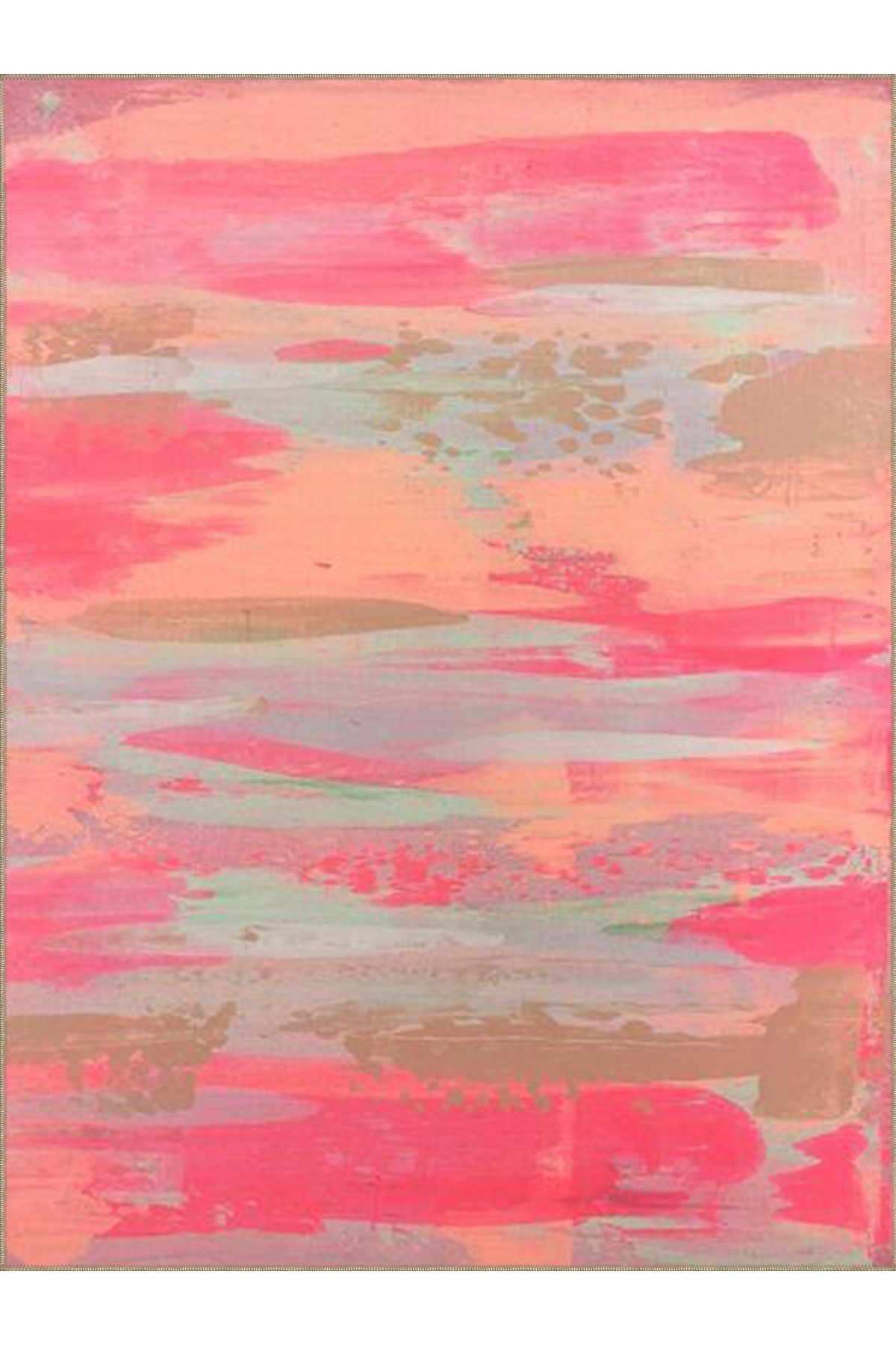 İnci Koleksiyonu Pastel Pembe Tonlarda Soyut Desenli Dokuma Taban Modern Dekoratif Halı inci54