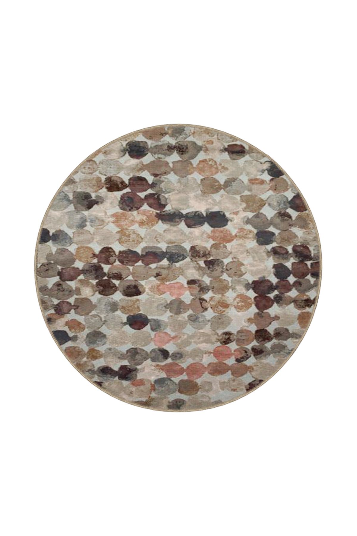 Gri Temalı ve Geometrik Desenli Dekoratif Halı miravip441