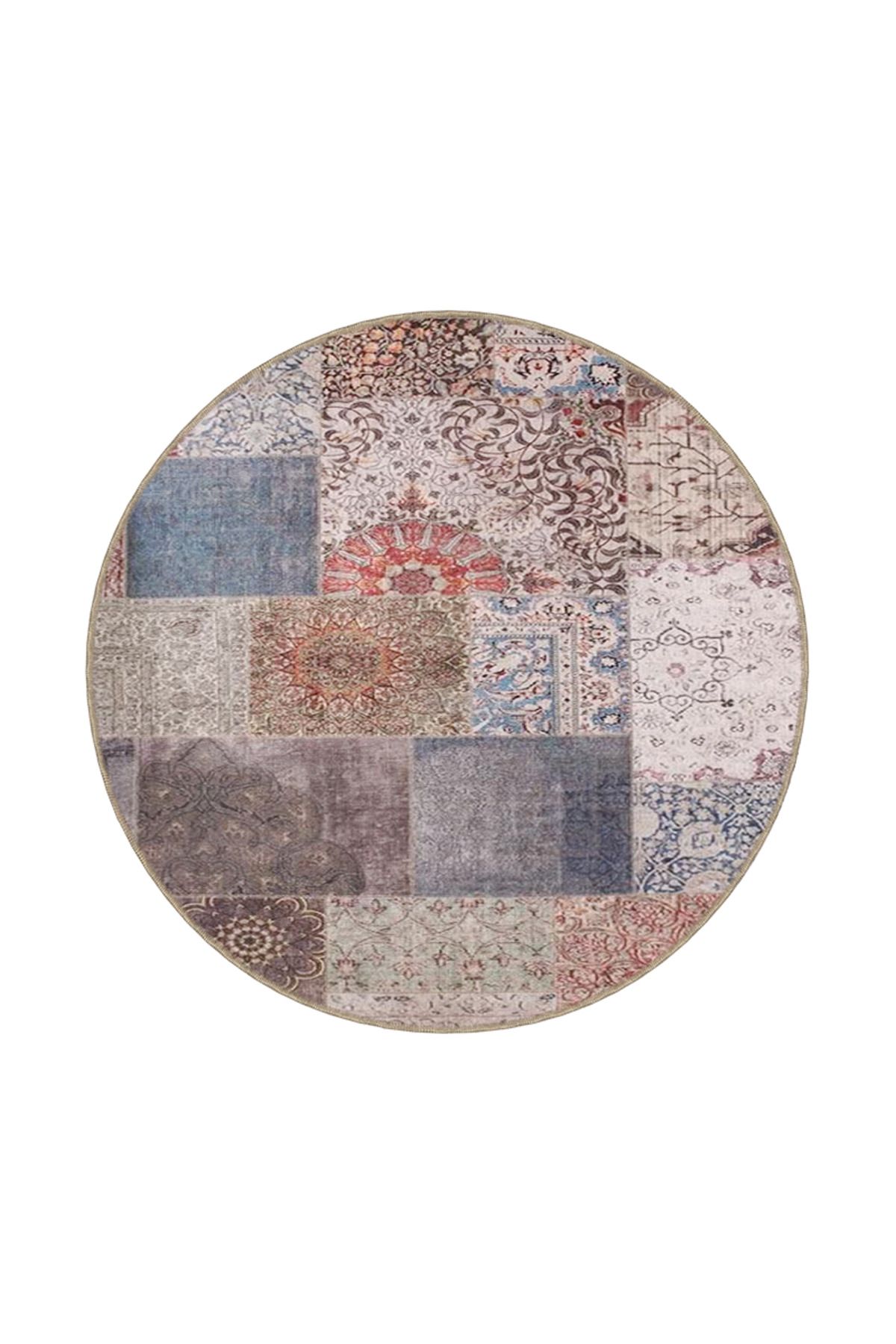 Gri Çiçekli Floral Etnik Desenli Dokuma Taban miravip676