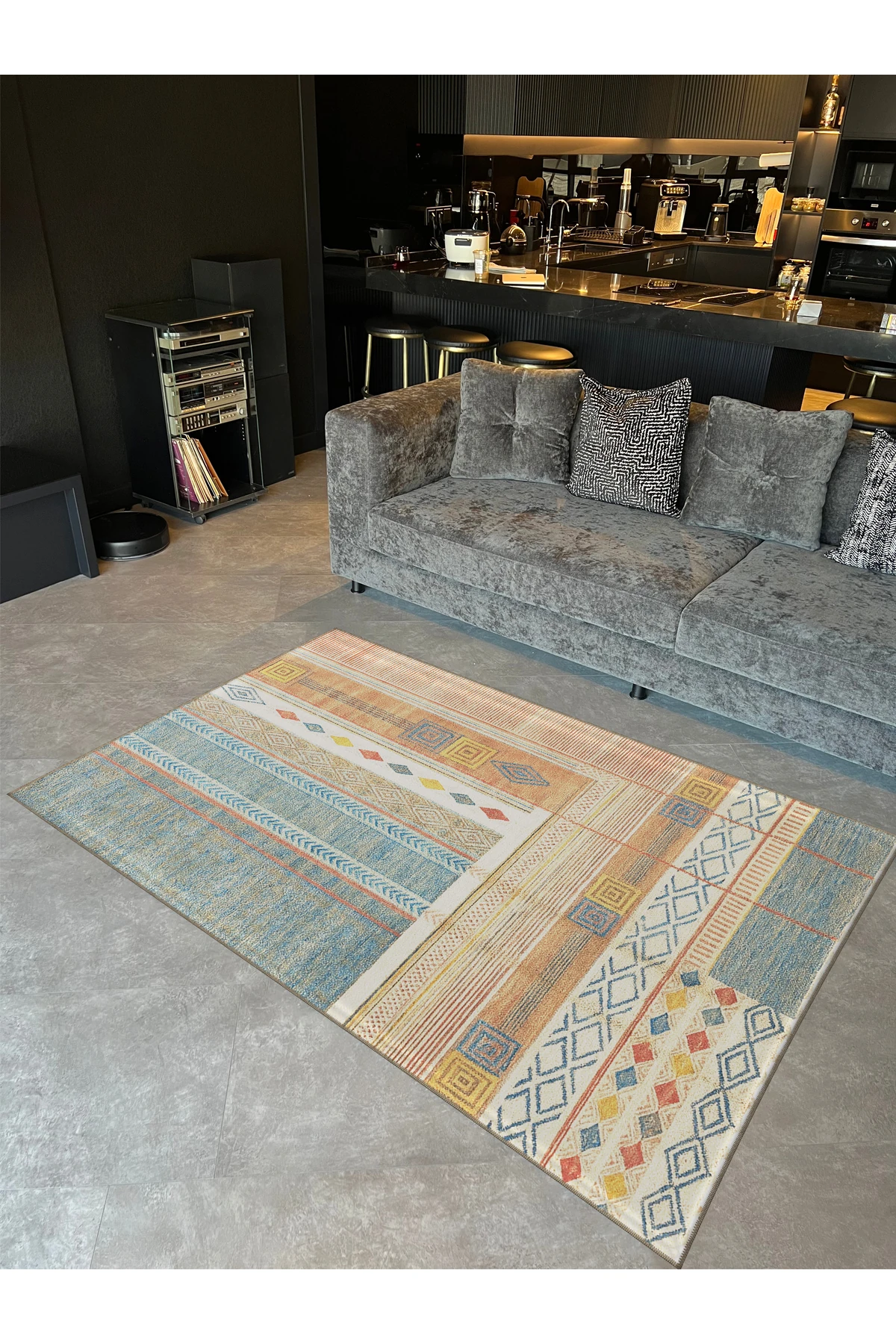 MOSSO Soluk Renkli Temalı Desenli Modern Dekoratif Halı mosso423