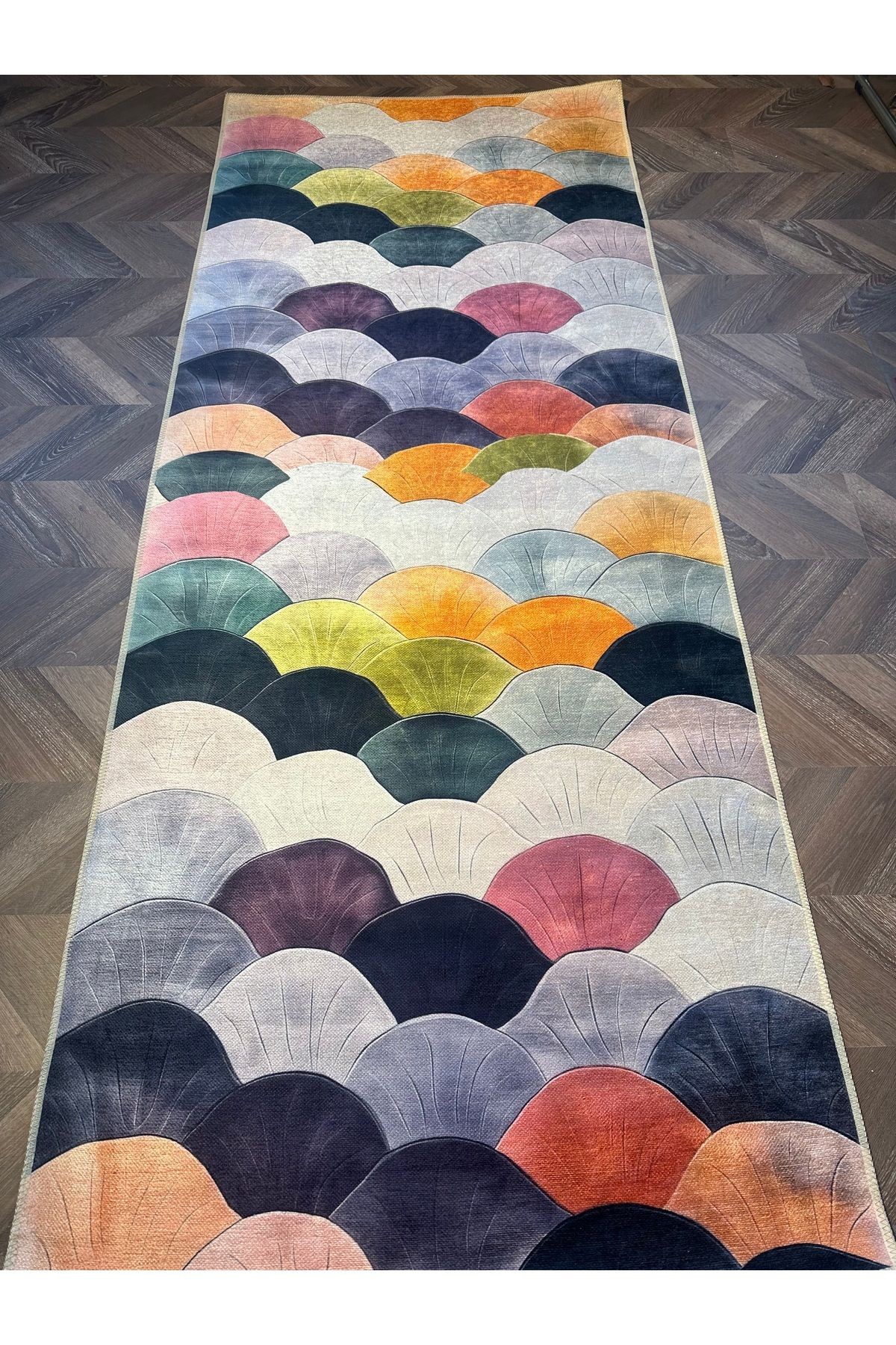 Paris Koleksiyonu Çok Renkli Puzzle Detaylı Patchwork Desenli Kreatif Modern Dekoratif Halı 127
