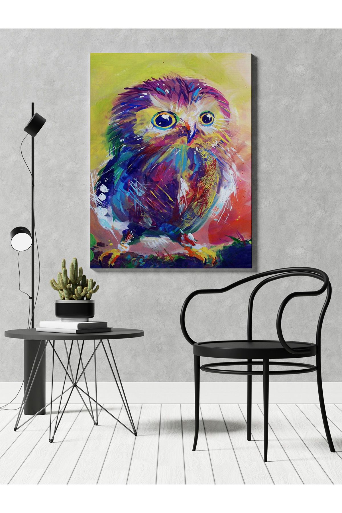 Kanvas Tablo Yavru Baykuş Desenli Temalı Tablo