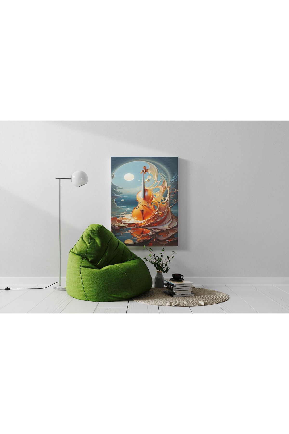 Kanvas Tablo Sanat Keman Temalı Tablo