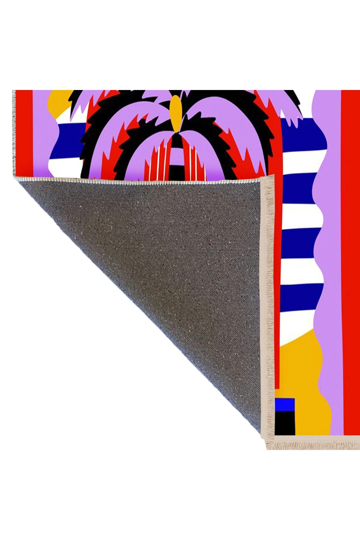 Özge Koleksiyonu Çok Renkli Kreatif Şekiller Desenli Dokuma Taban Modern Dekoratif Halı özge39