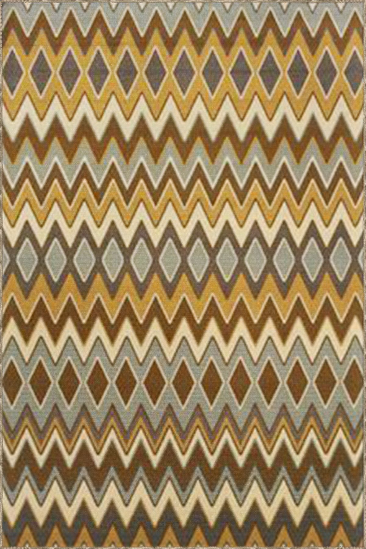 Kahverengi Renkli Çapraz Akan Dokuma Taban Halı 4160