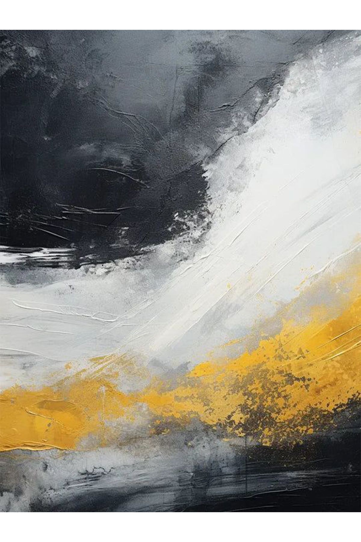 Yılmaz Koleksiyonu Sarı ve Gri Temalı Soyut Sis Desenli Kreatif Modern Dekoratif Halı 26