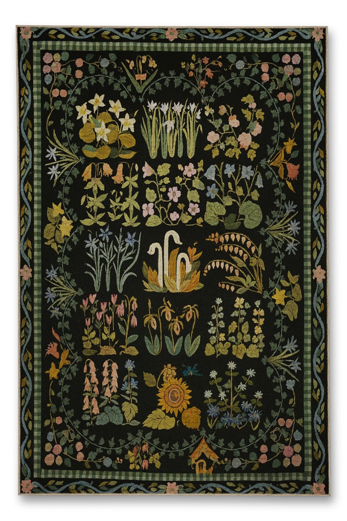 MOSSO Geleneksel Motifli Desen Dokuma Taban Vintage Dekoratif Halı mosso888