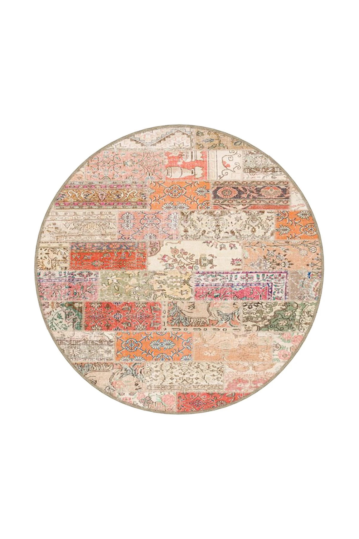 Pembe Geometrik Motifli Desenli Modern Dekoratif Halı 4439