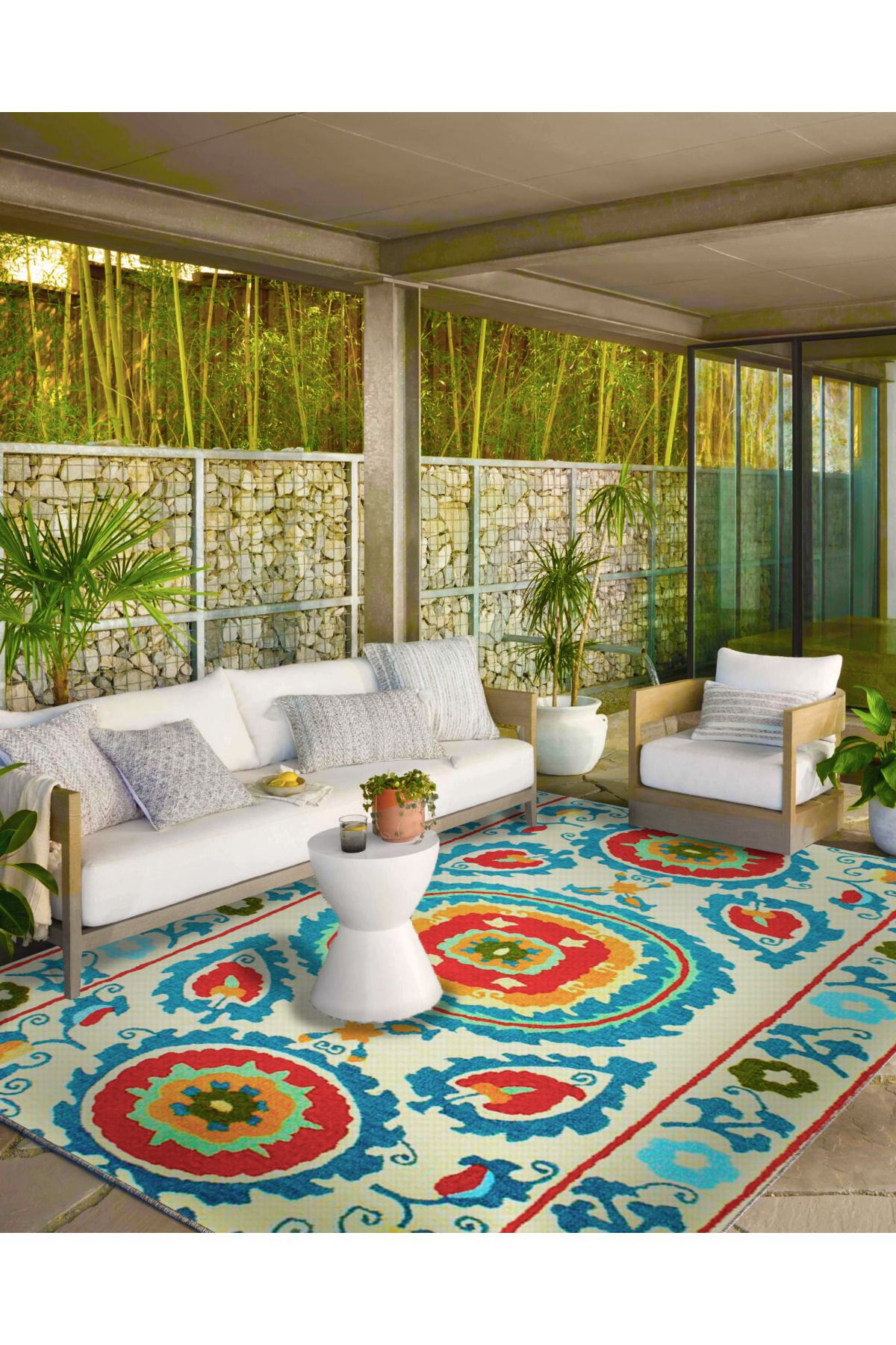 Bordürlü Krem Desenli Renkli Çiçekli Temalı Dokuma Taban Halı ve Yıkanabilir Halı miravip9850