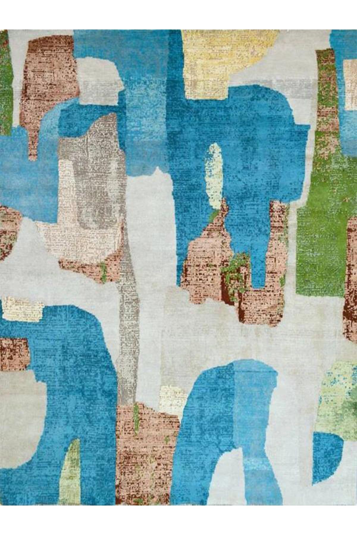Barcelona Koleksiyonu Çok Renkli Soyut Desenli Kreatif Modern Dekoratif Halı 54