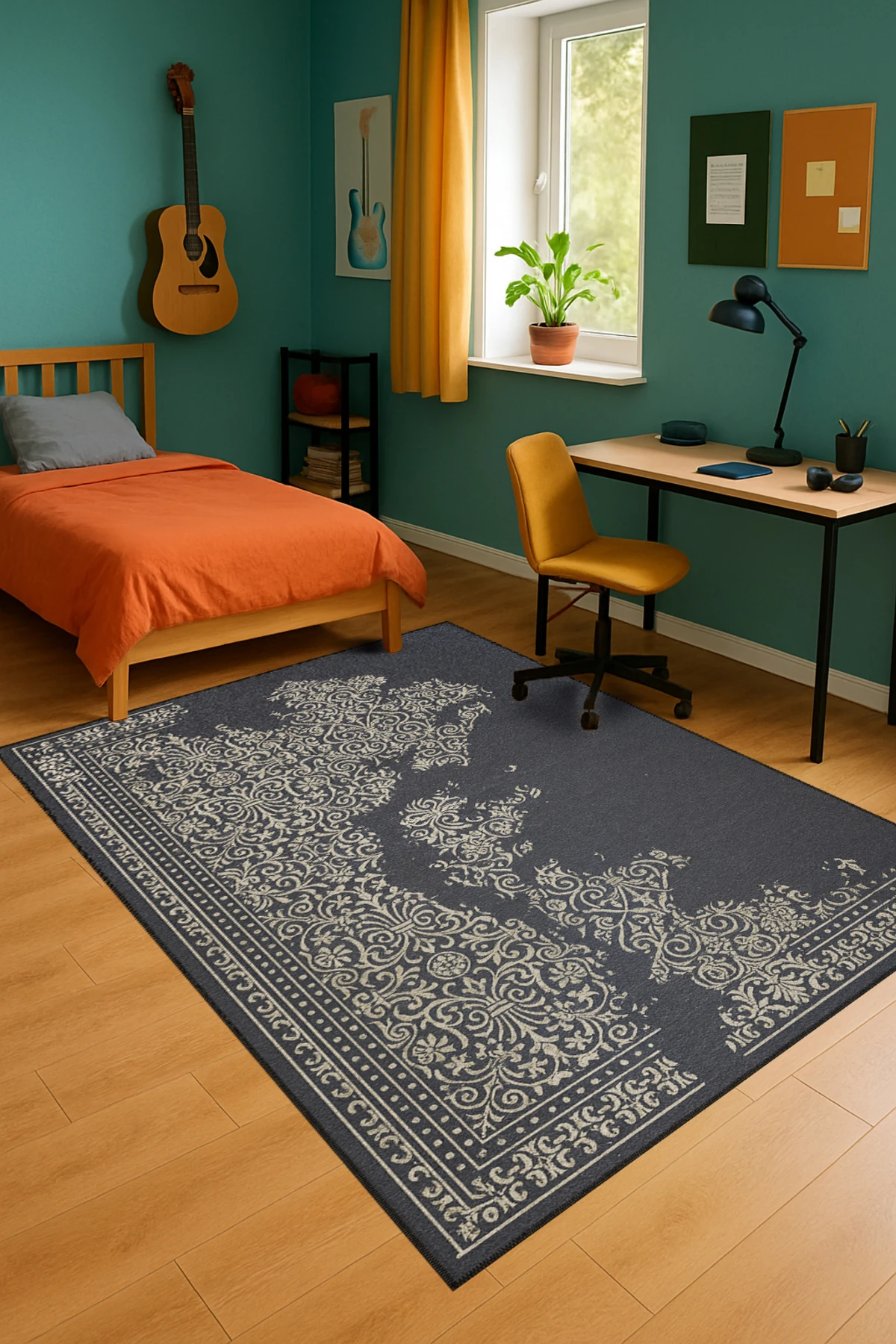 MOSSO Geleneksel Motifli Desen Dokuma Taban Vintage Dekoratif Halı mosso874