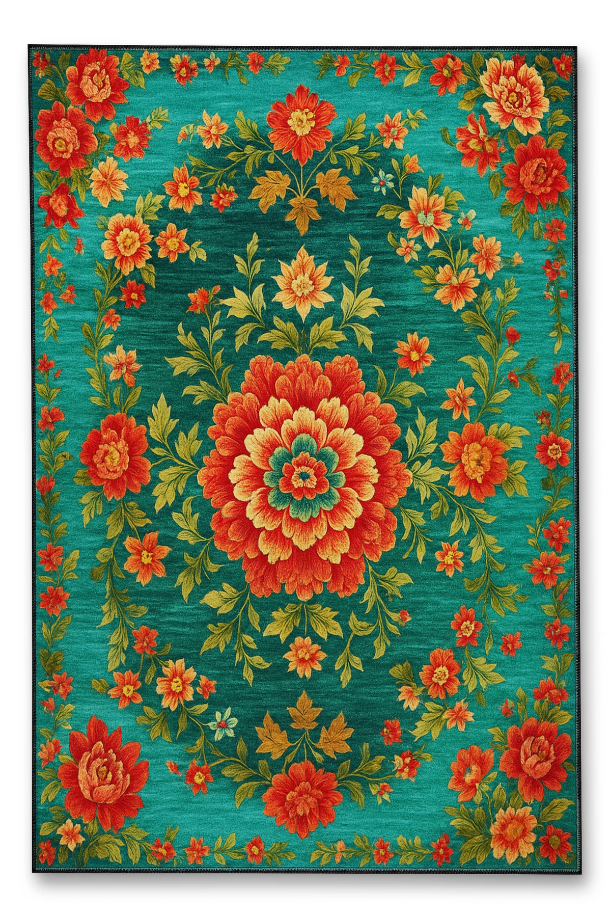 MOSSO Klasik Anadolu Geleneksel Desenli Dokuma Taban Vintage Dekoratif Halı mosso857