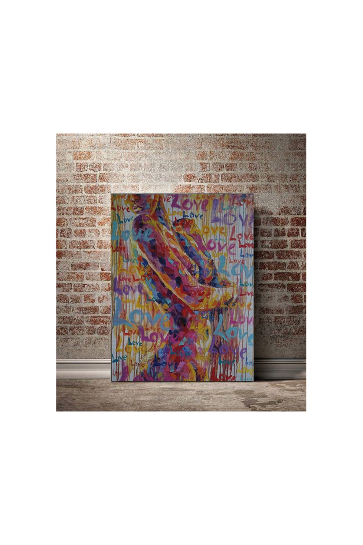 Kanvas Tablo Yazı Temalı Kadınlı Modern Tablo