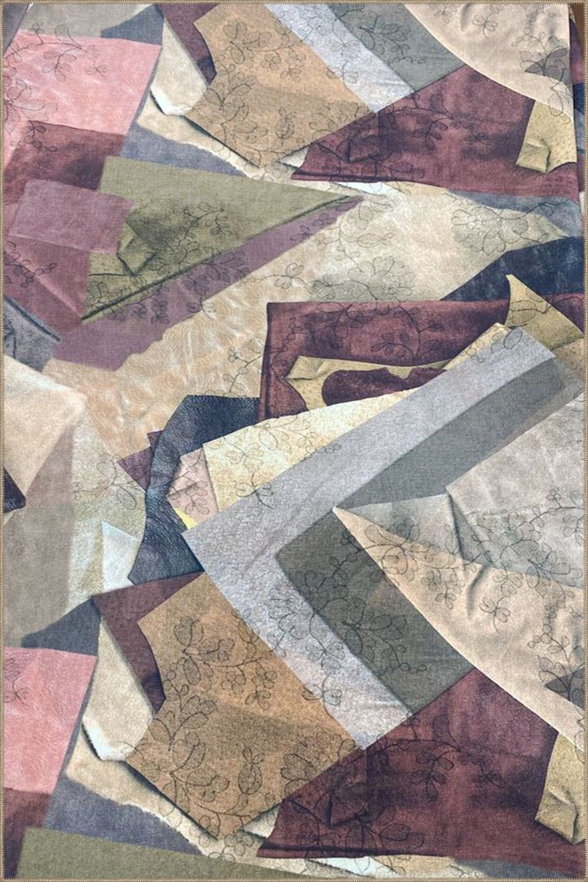 Soyut Gri Renkli Pastel Çizgili Modern Dokuma Taban Halı miravip137