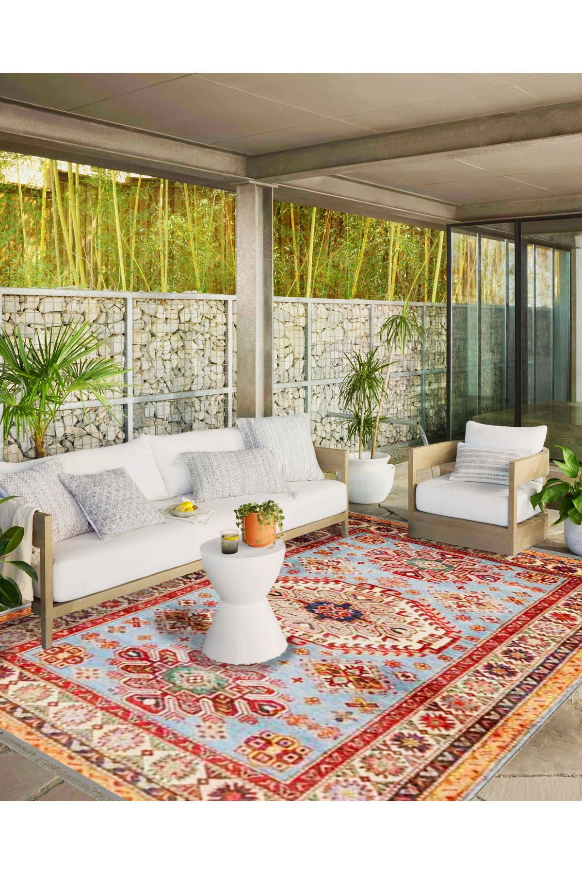 İnci Koleksiyonu Açık Mavi Bej Tema Geleneksel Desenli Dokuma Taban Vintage Dekoratif Halı inci12