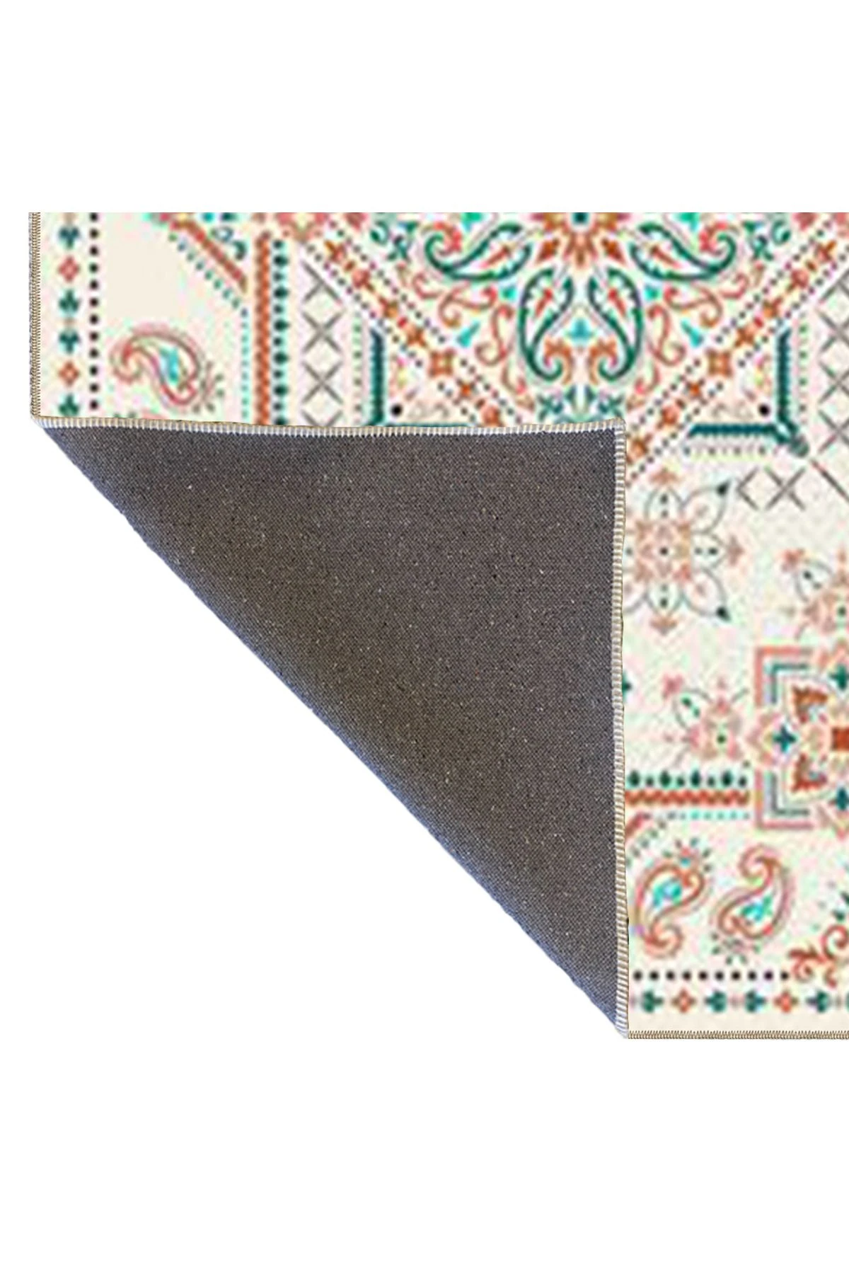 Geometrik Desenli Krem Tonlarında Dekoratif Halı miravip398