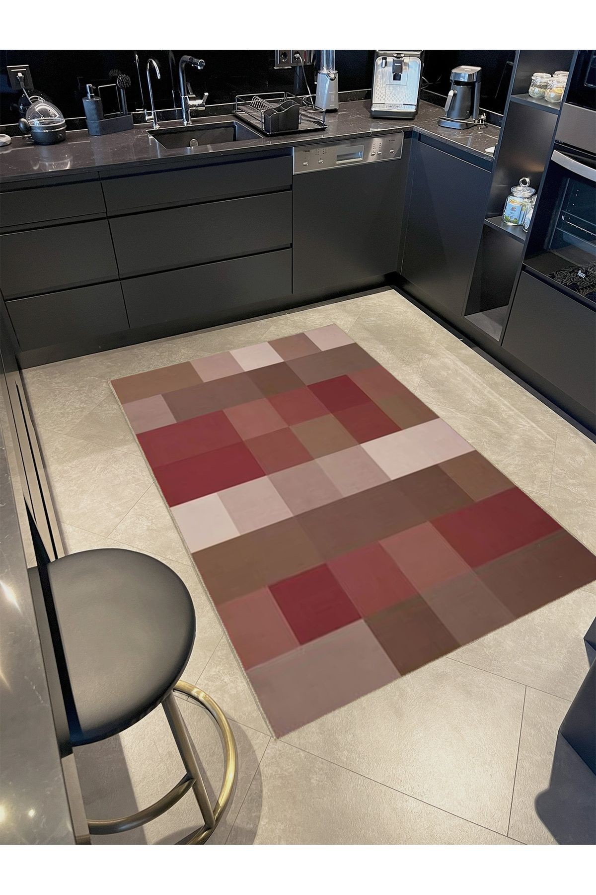 Ametist Serisi Çok Renkli Piksel Patchwork Desenli Dokuma Taban Modern Dekoratif Halı ametist26
