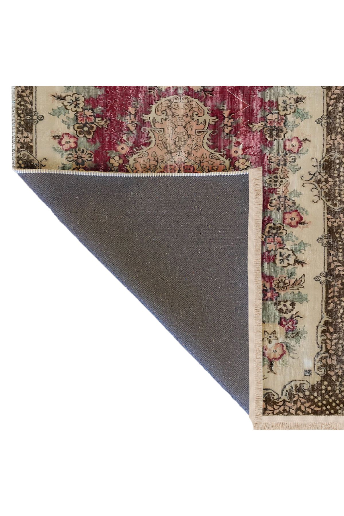 Memlük Koleksiyonu Mor Bej Tema Etnik Motifli Vintage Desenli Dokuma Taban Dekoratif Halı memlük03