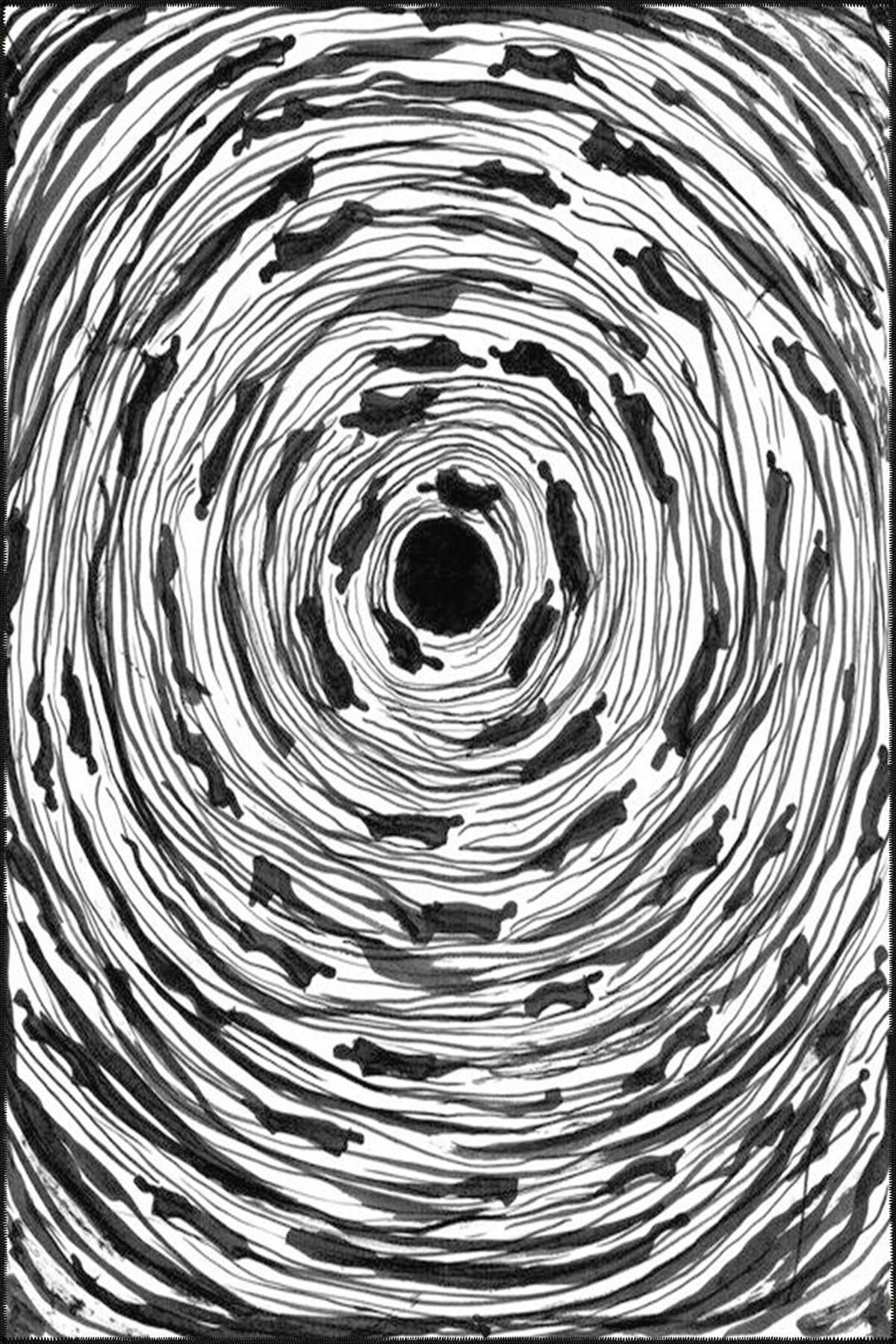 Siyah Beyaz Karadelik Temalı Dekoratif Halı ve Yıkanabilir Halı miravip9710