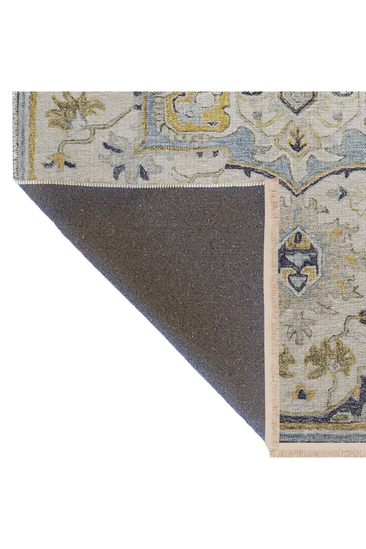 Açık Ton Çok Renkli Geleneksel Motif Etnik Desenli Kreatif Vintage Dekoratif Halı 2839