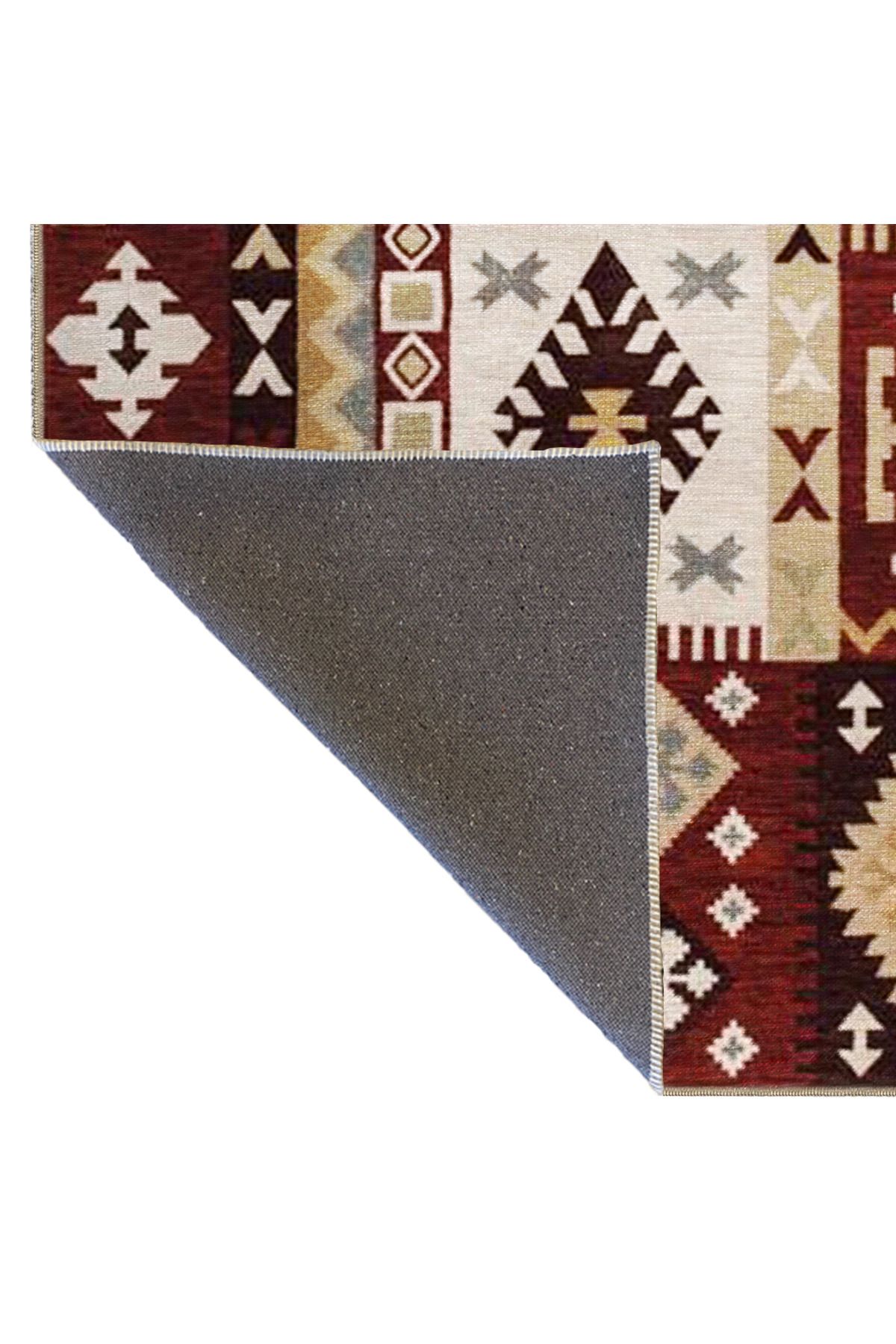 Kahverengi Tonlanlarda Geometrik Dekoratif Halı 4264