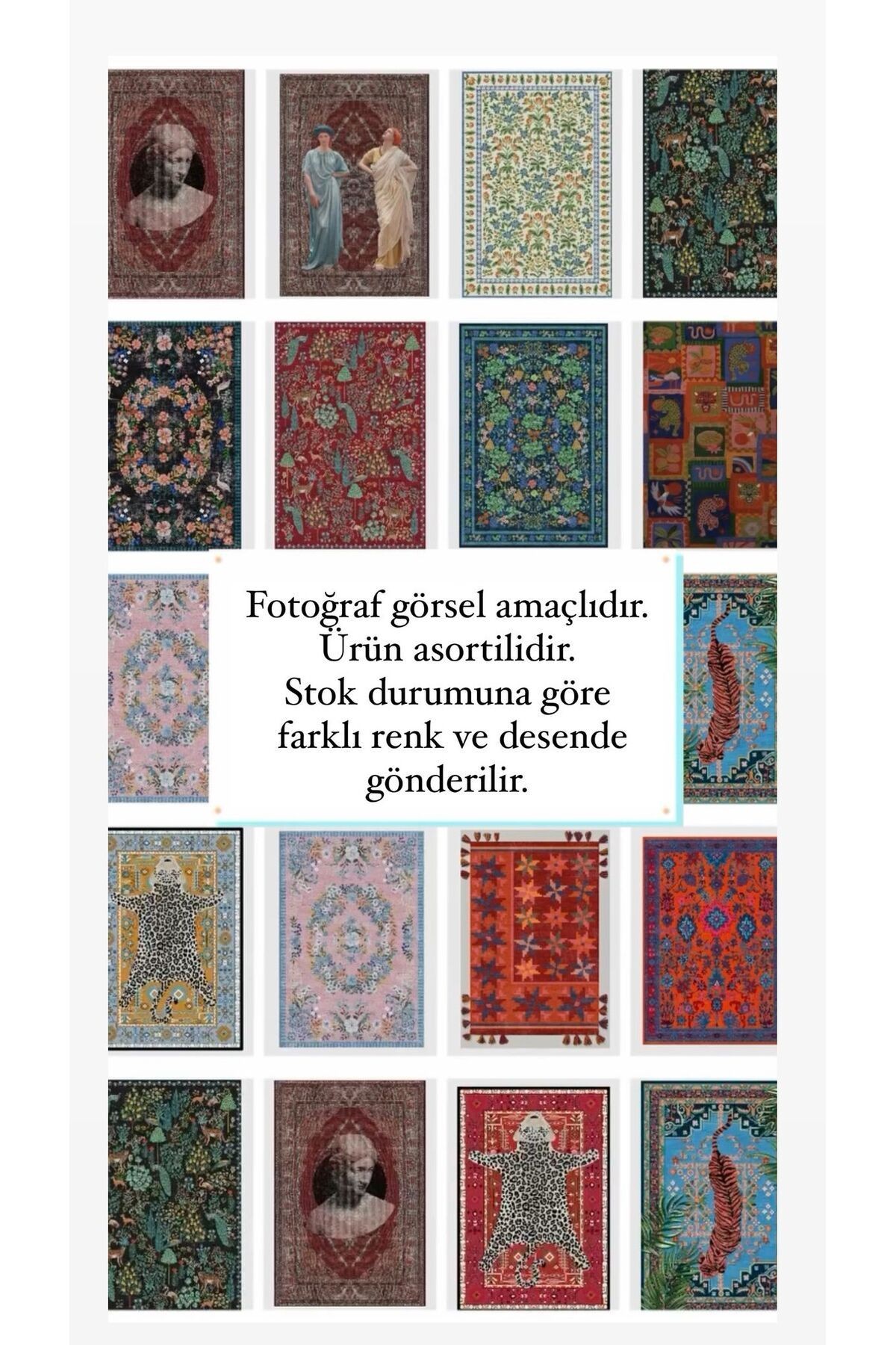 Asortili Gönderim Çok Renkli Dokuma Taban Dekoratif Halı asorti01