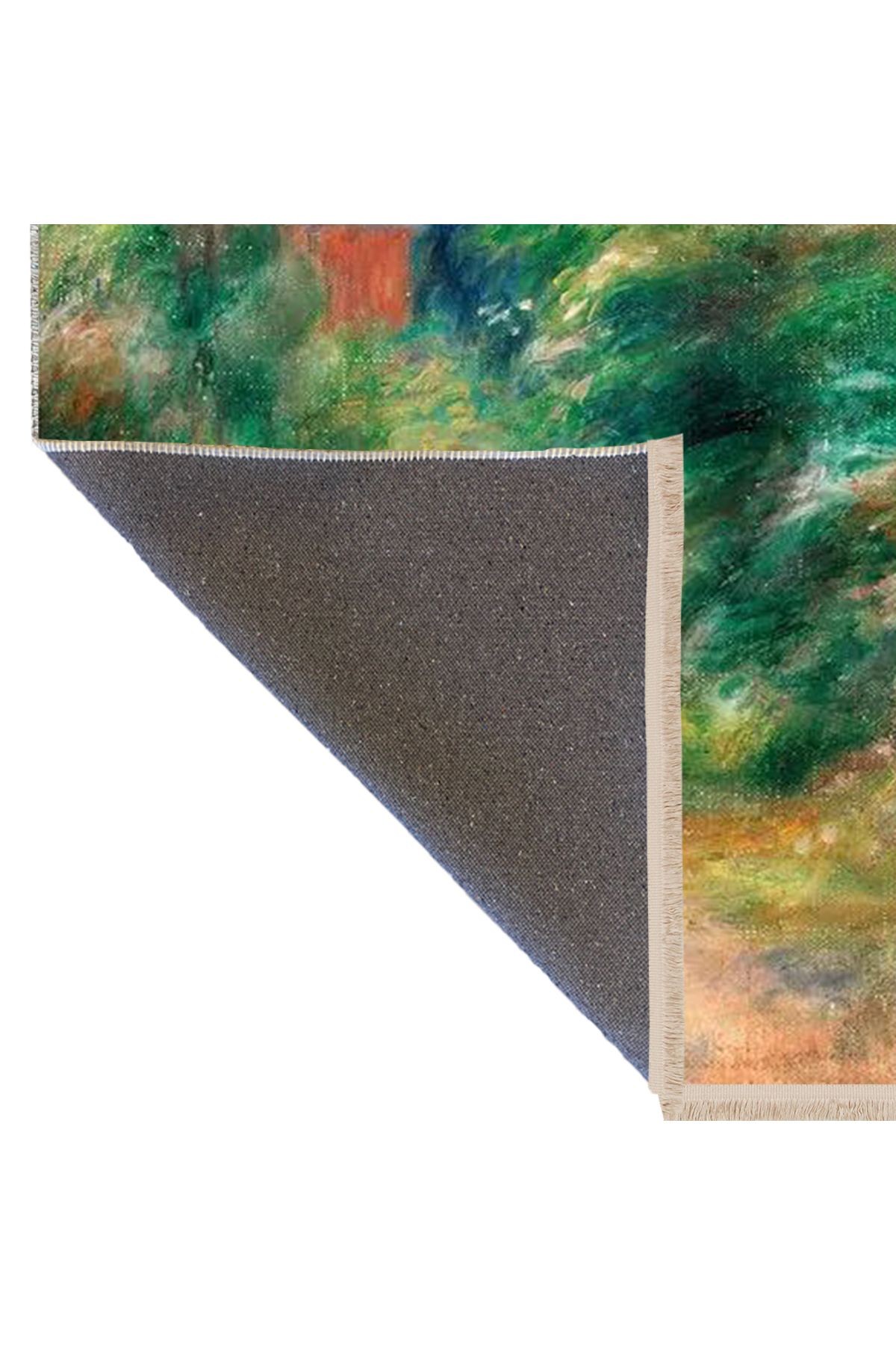 Yılmaz Koleksiyonu Pastel Tonlarda Ağaçlar ve Çocuk Figürleri Desenli Modern Dekoratif Halı 43