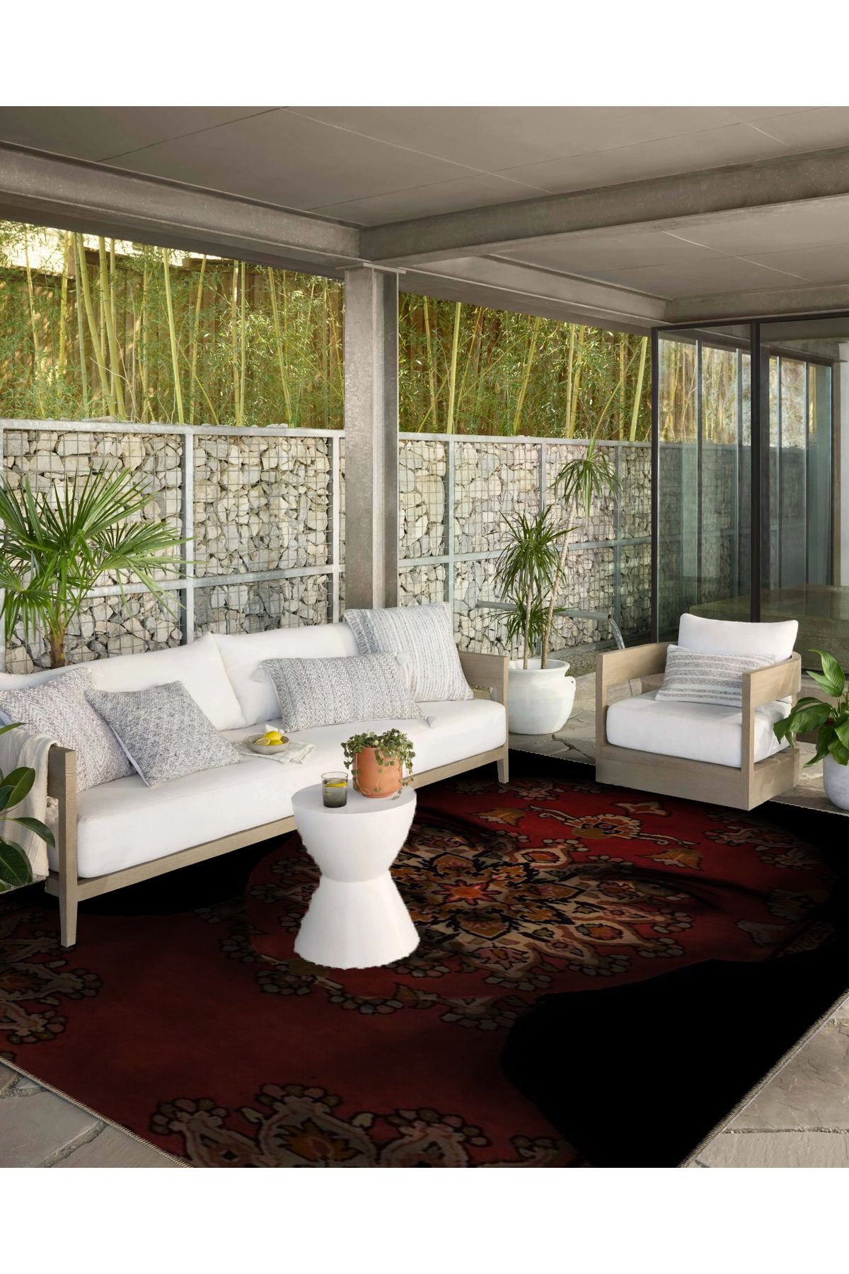 Bordo Temalı Etnik Motifli Kadın Portre Desenli Vintage Dekoratif Halı 5156