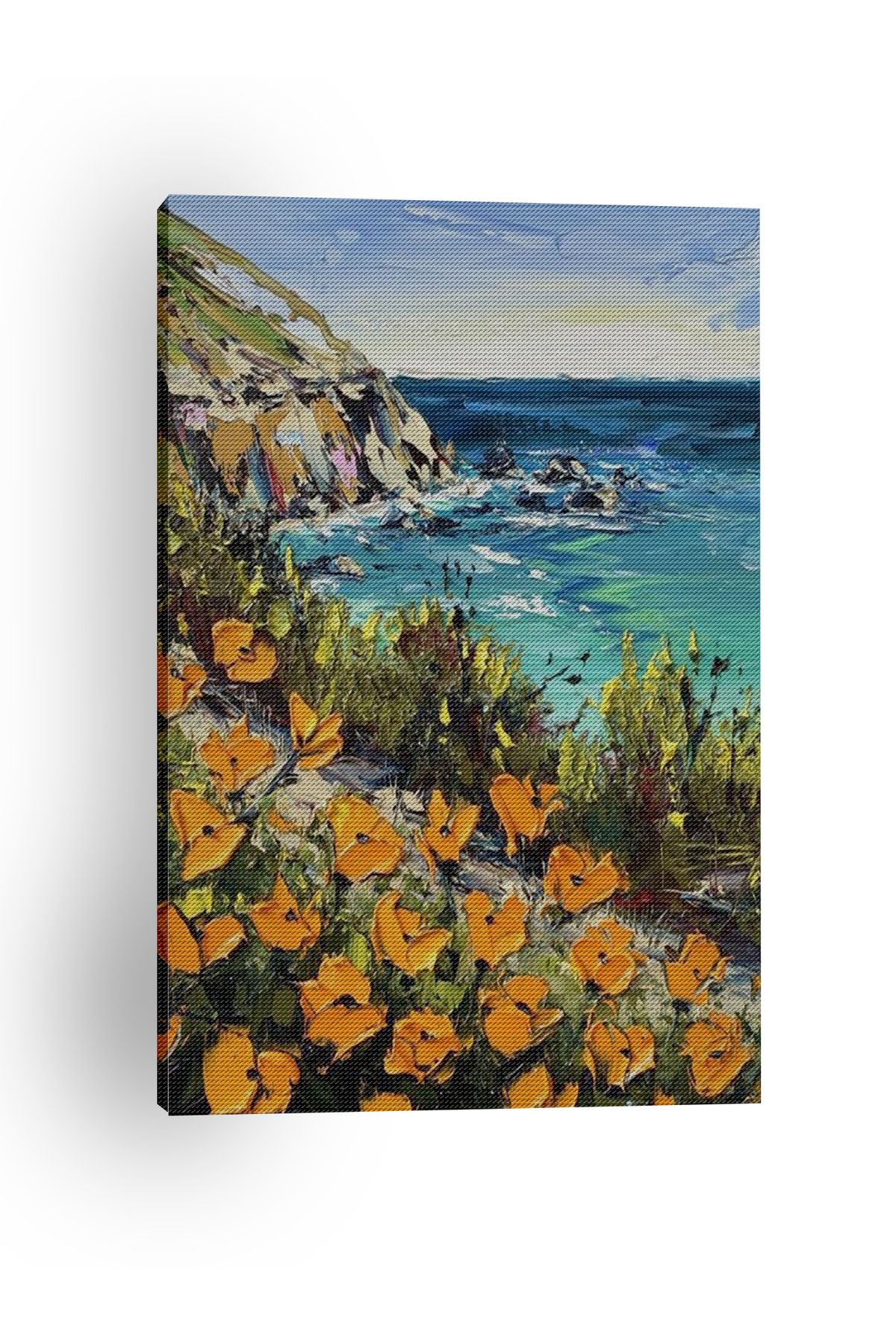 Kanvas Tablo Uçurum Bitki Manzaralı Desenli Modern Tablo