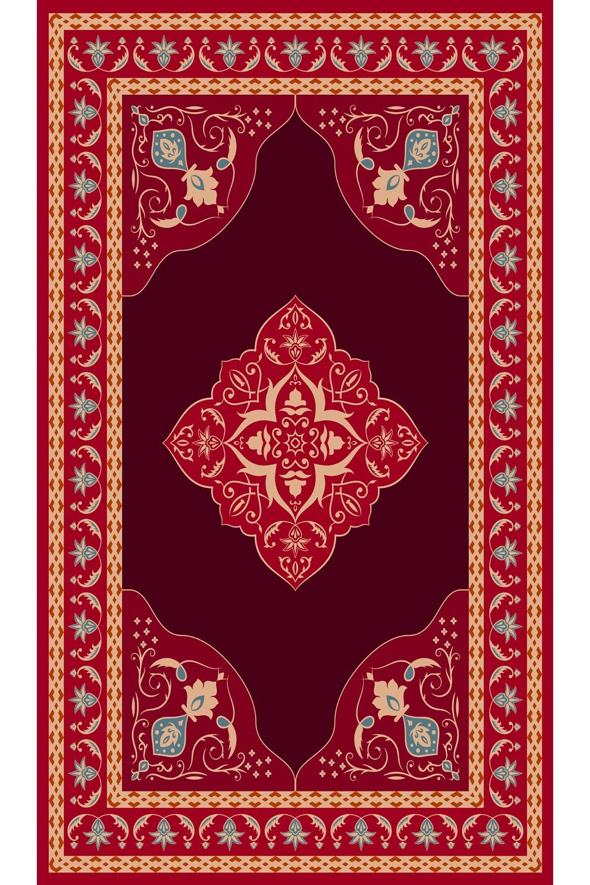 Kırmızı Baklava Desenli Seccade 70x120