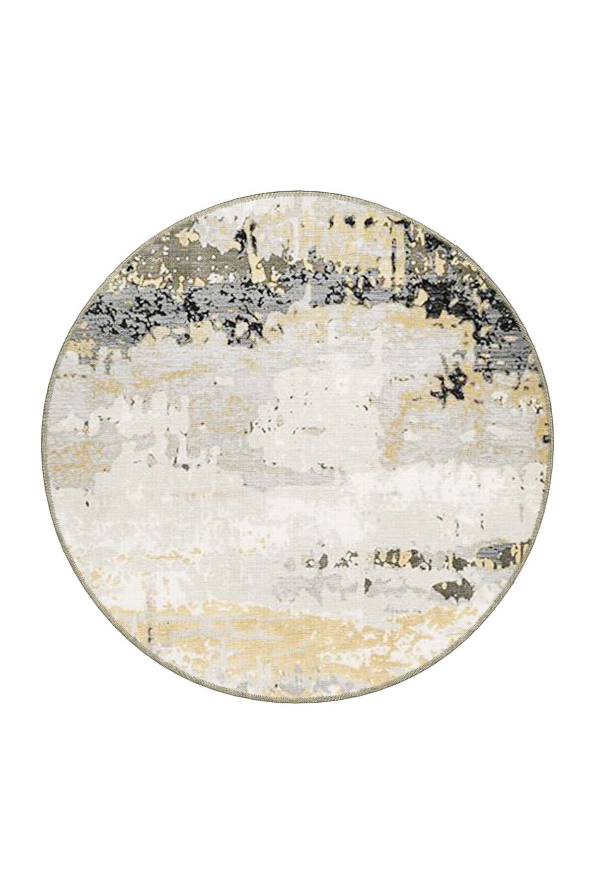 Bej Temalı Çok Renkli Abstract Soyut Desenli Modern Dekoratif Halı 3949