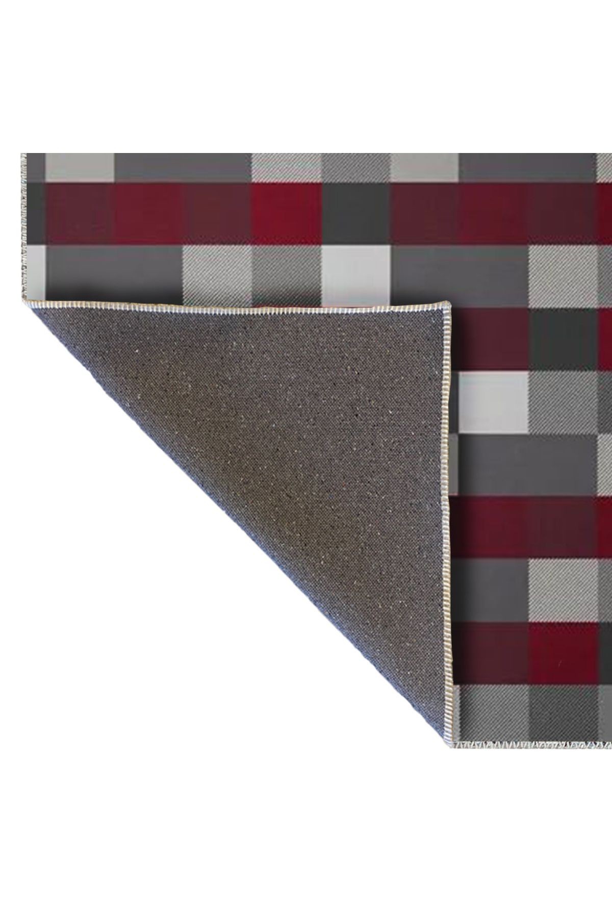 Ametist Serisi Gri Bordo Temalı Piksel Patchwork Desen Dokuma Taban Modern Dekoratif Halı ametist30